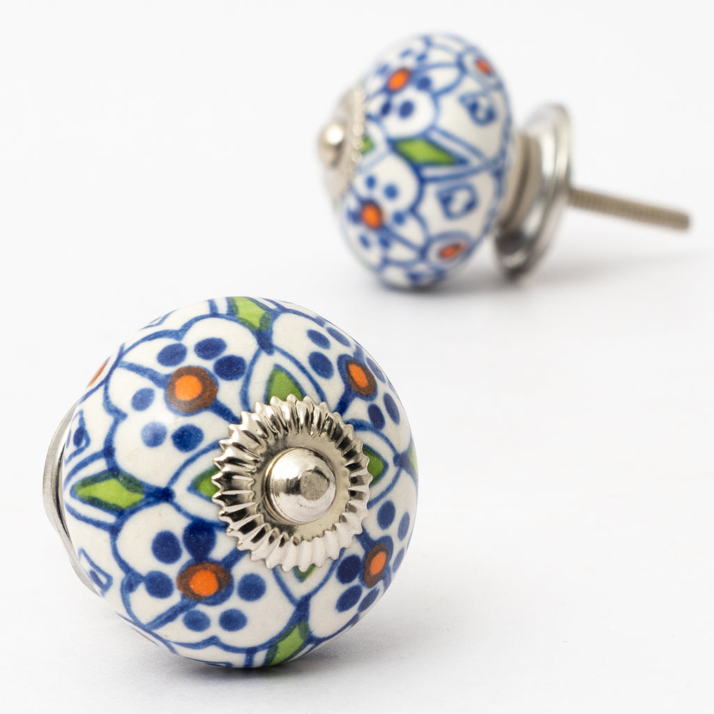 Colorful Atri Painted Ceramic Knob - Set Of 6