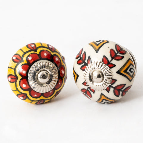 Mutlicolor Couple Knobs Round Ceramic knobs