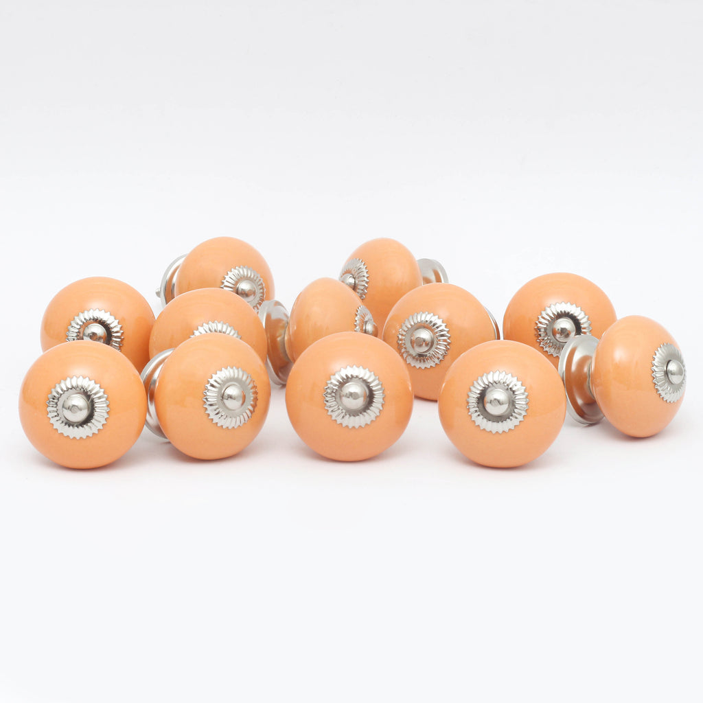 Orange Tomato Ceramic Knobs - Set Of 6 freeshipping - Decokrafts Store