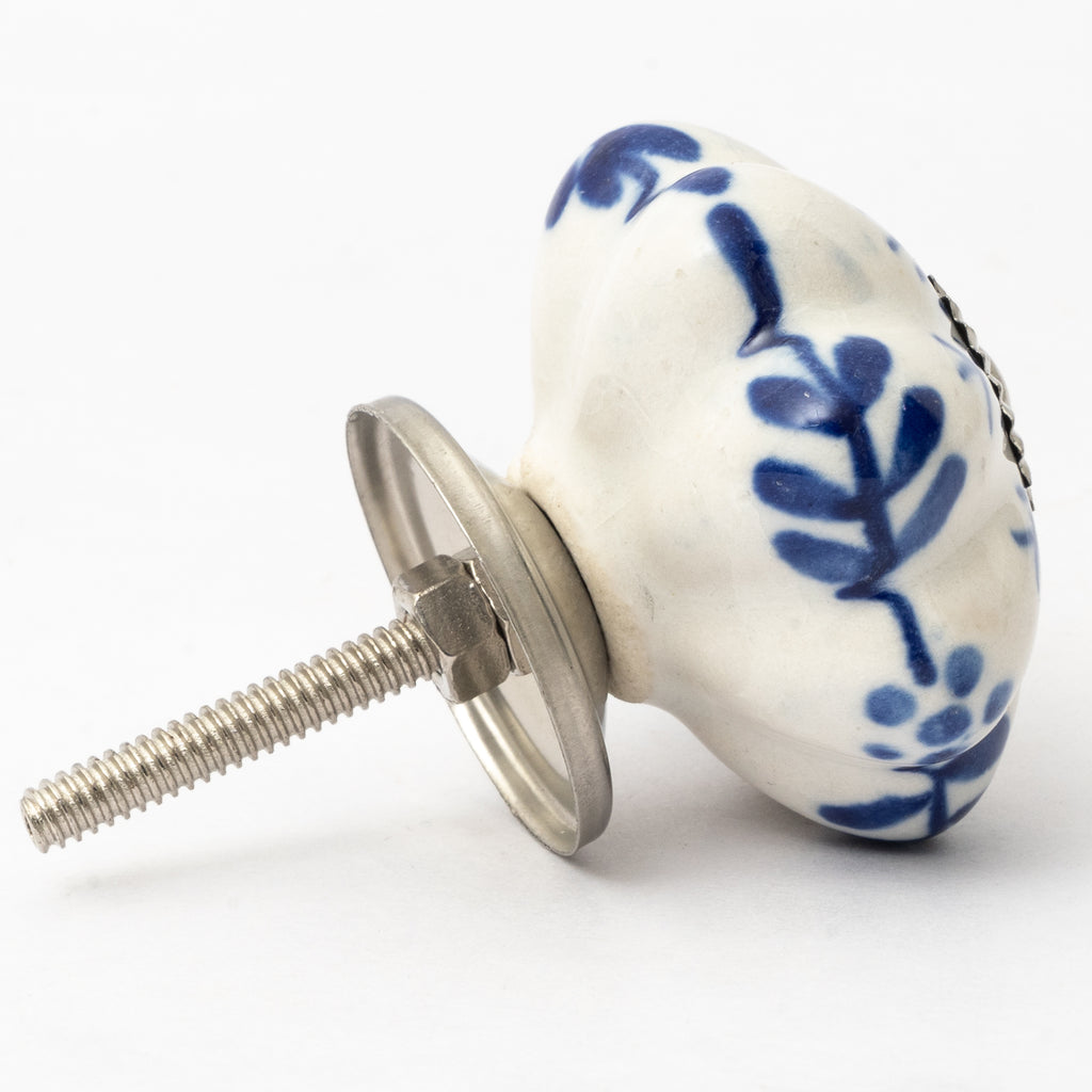 Blue Dandelion Ceramic Knob - Set Of 6