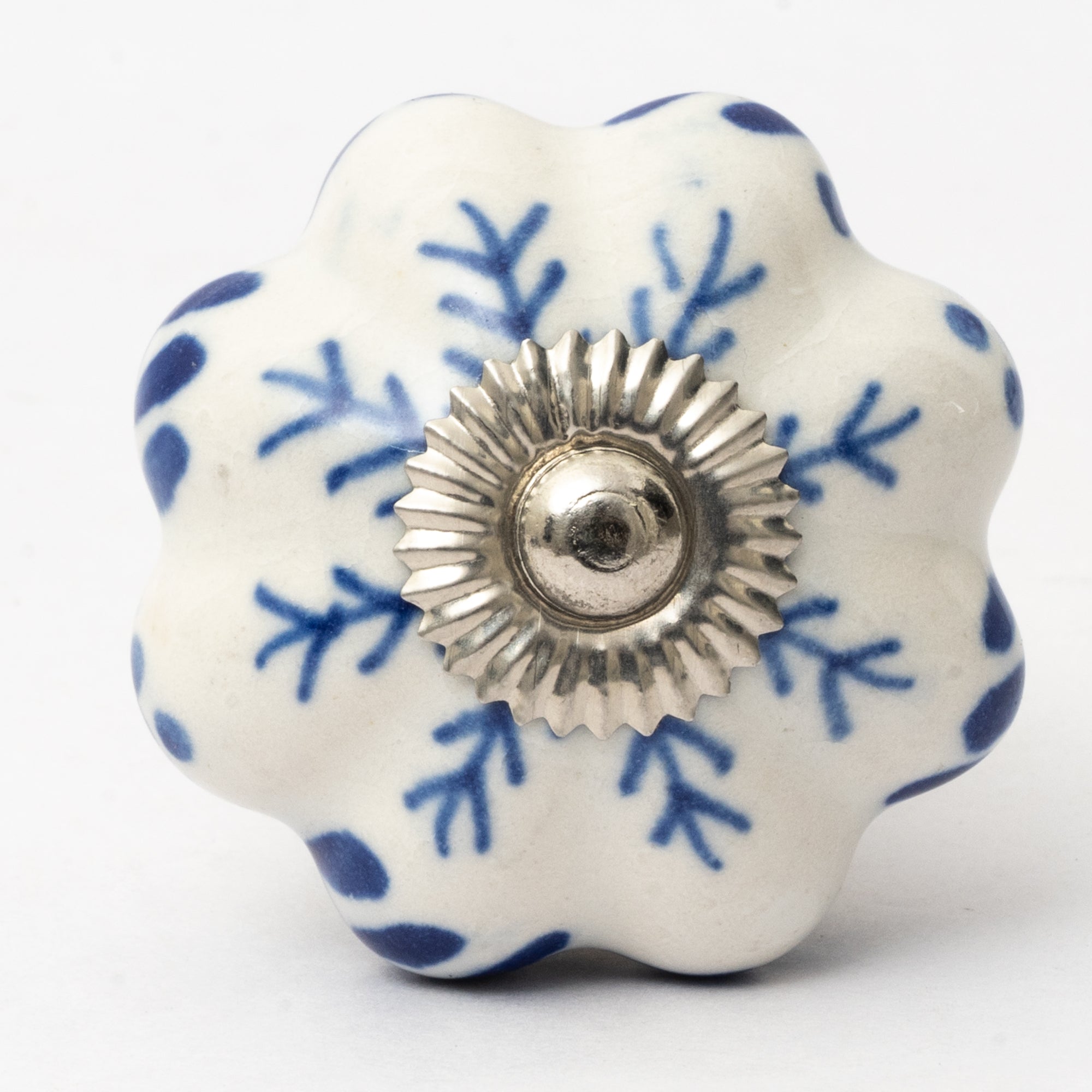 Blue Dandelion Ceramic Knob - Set Of 6