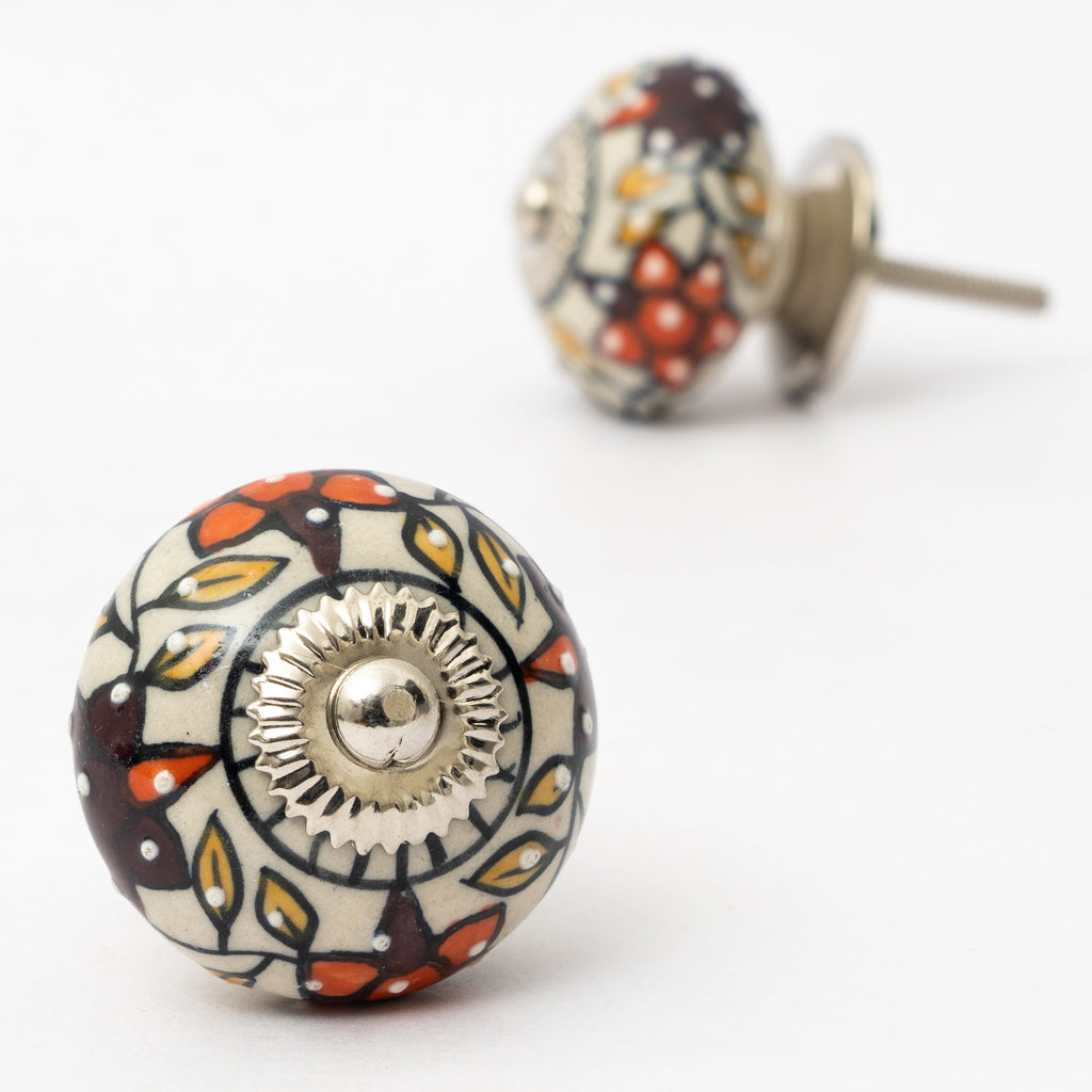 BelFlower Handpainted Ceramic Knob - Set Of 6