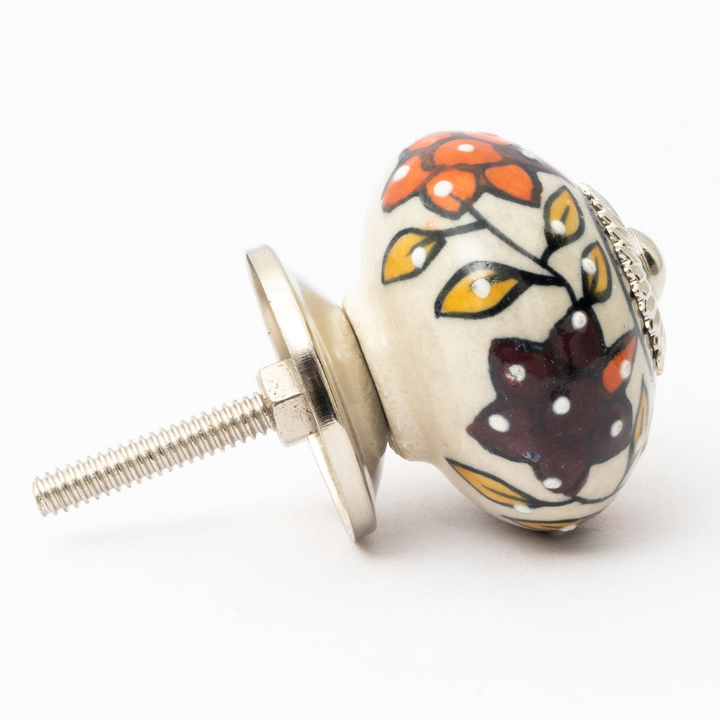 BelFlower Handpainted Ceramic Knob - Set Of 6