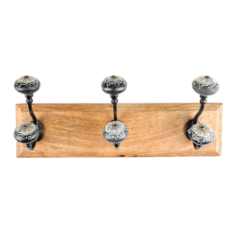 Wood Wall Mounted 3 Designer Hooks with Hardware freeshipping - Decokrafts Store