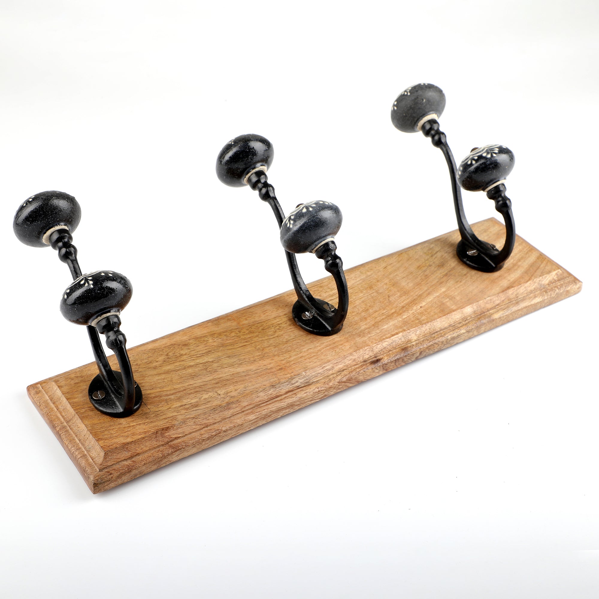 Wood Wall Mounted 3 Designer Hooks with Hardware freeshipping - Decokrafts Store