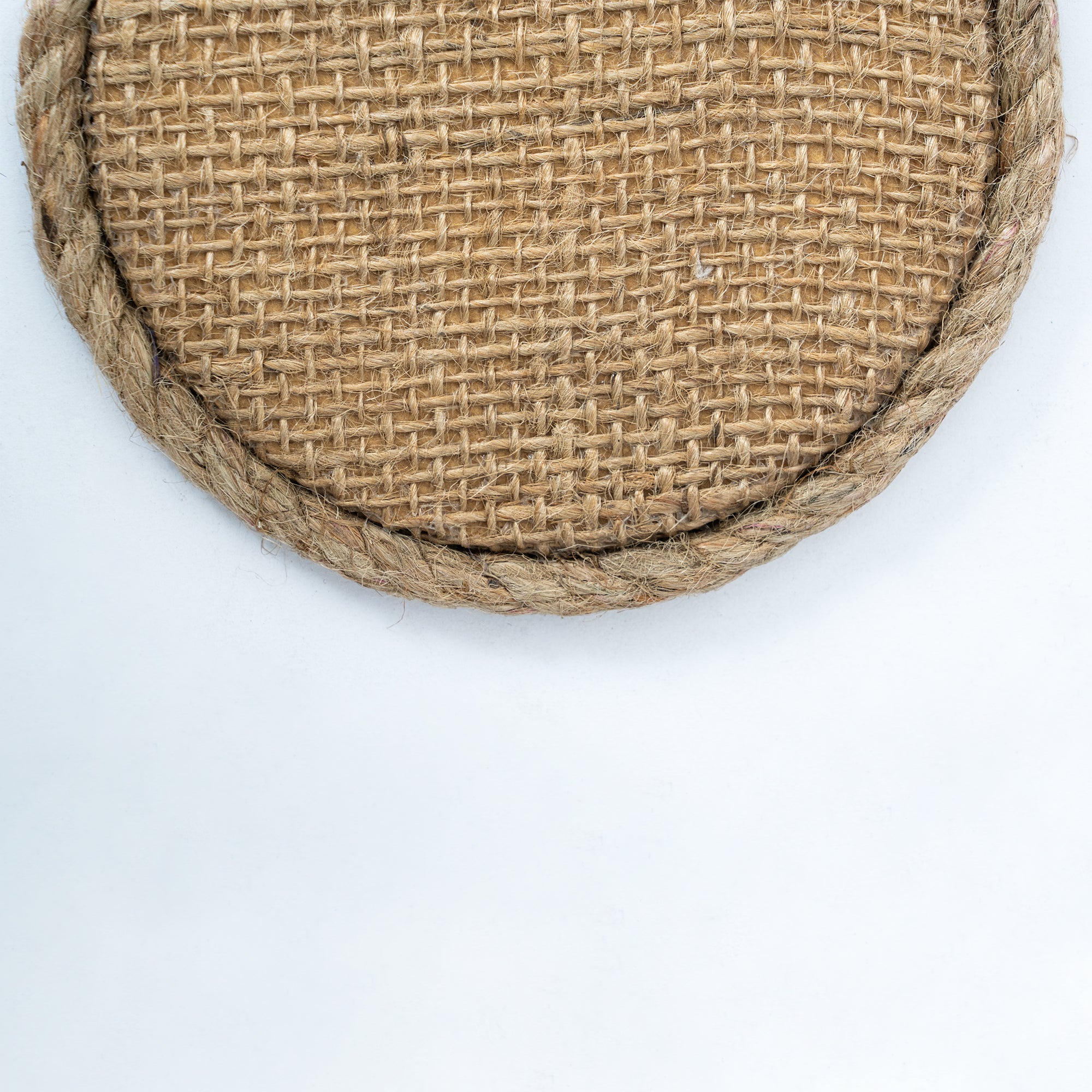 Rustic Weave Brown Circle Wooden Coaster