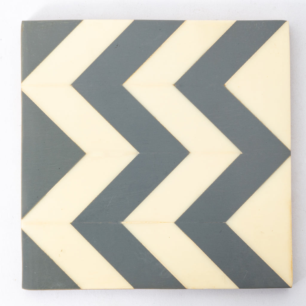 Chevron Romance Multicolor Square Wooden Coaster