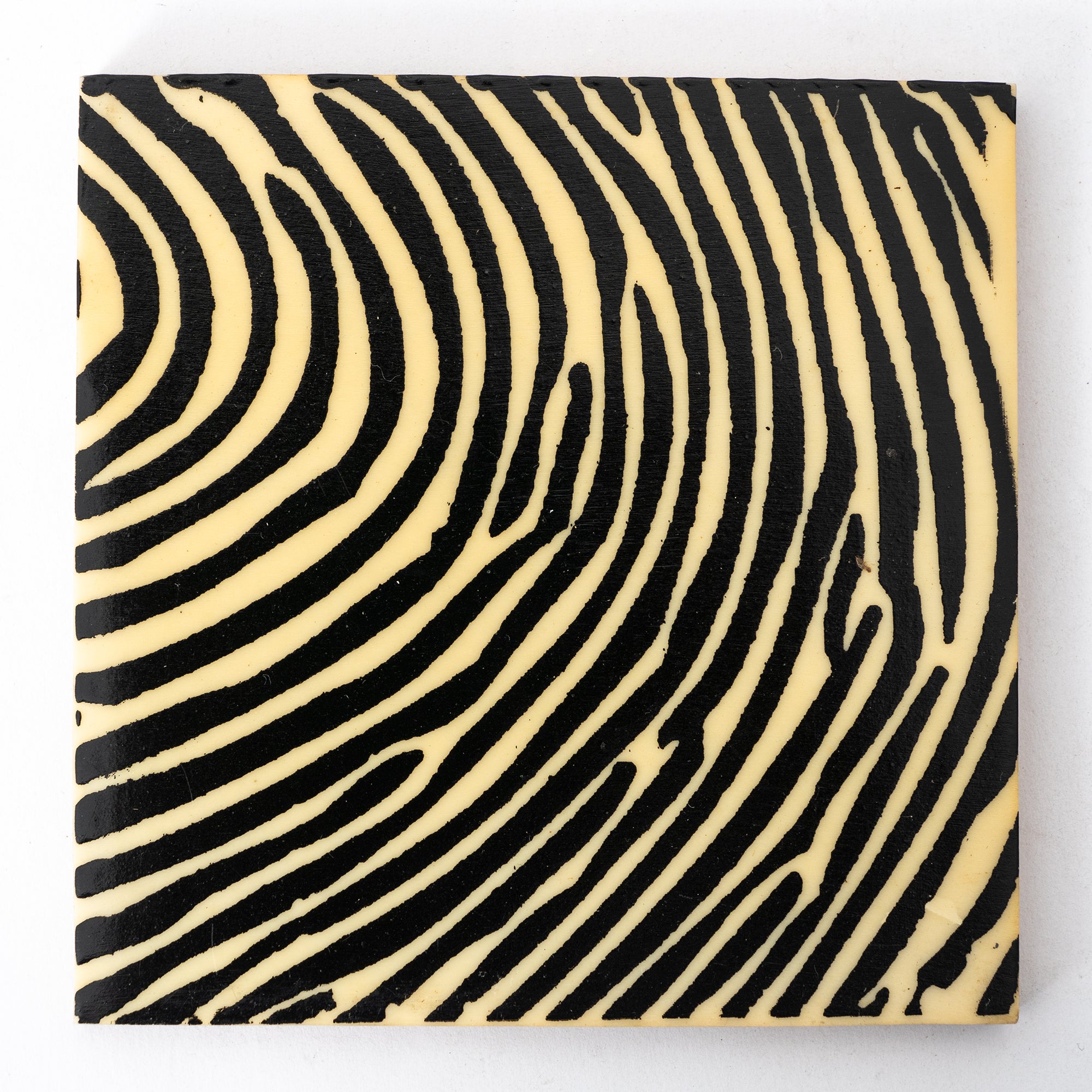 Animal Print Black Square Wooden Coaster