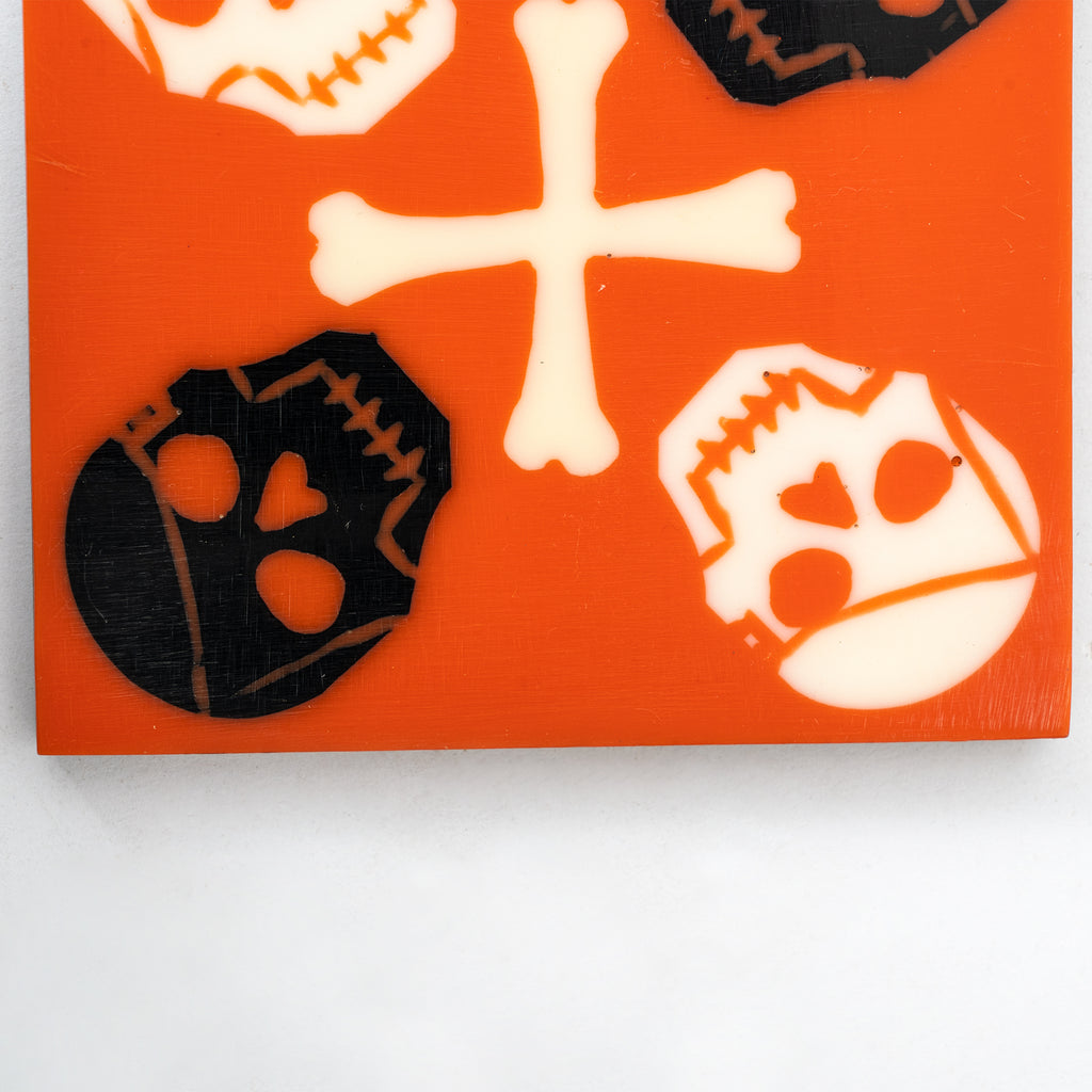 Orange Punk Orange Square Wooden Coaster