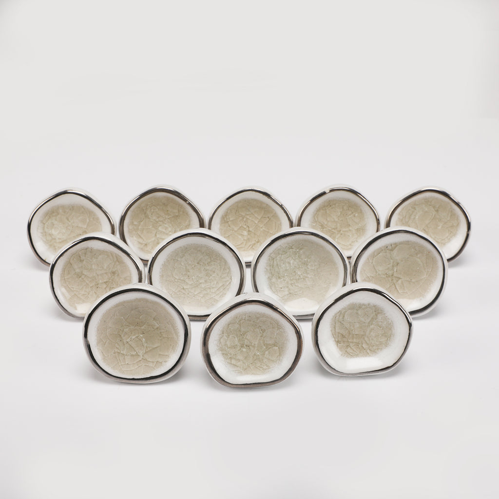 Moon Beige Crater Ceramic Knob - Set Of 6 freeshipping - Decokrafts Store