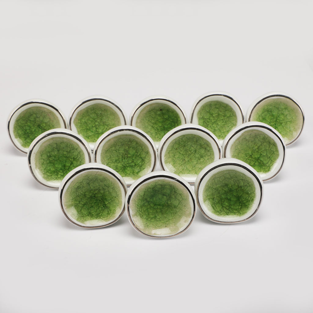 Uranus Green Crater Ceramic Knob - Set Of 6 freeshipping - Decokrafts Store