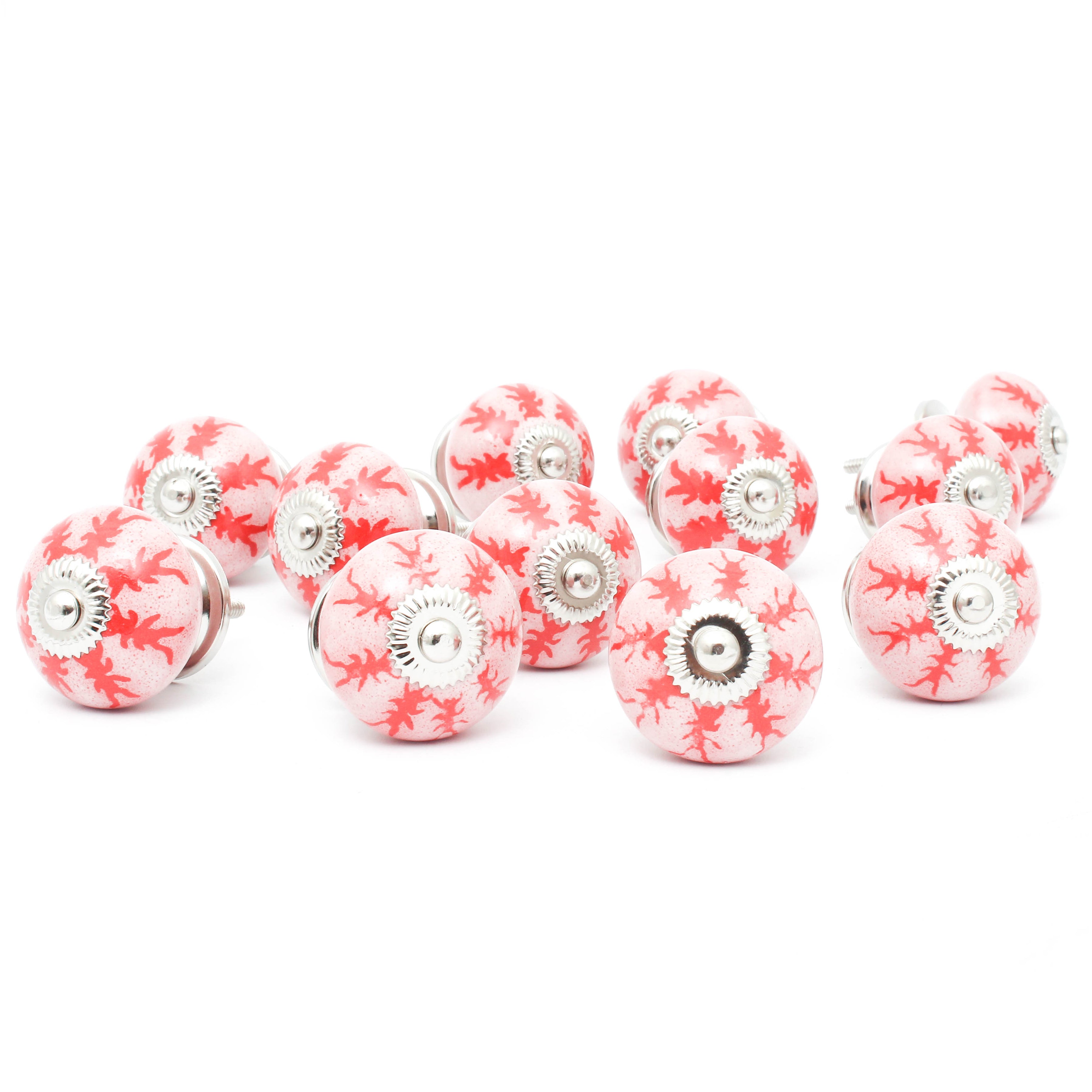 Pink Crackle Ceramic Knob - Set Of 6 freeshipping - Decokrafts Store