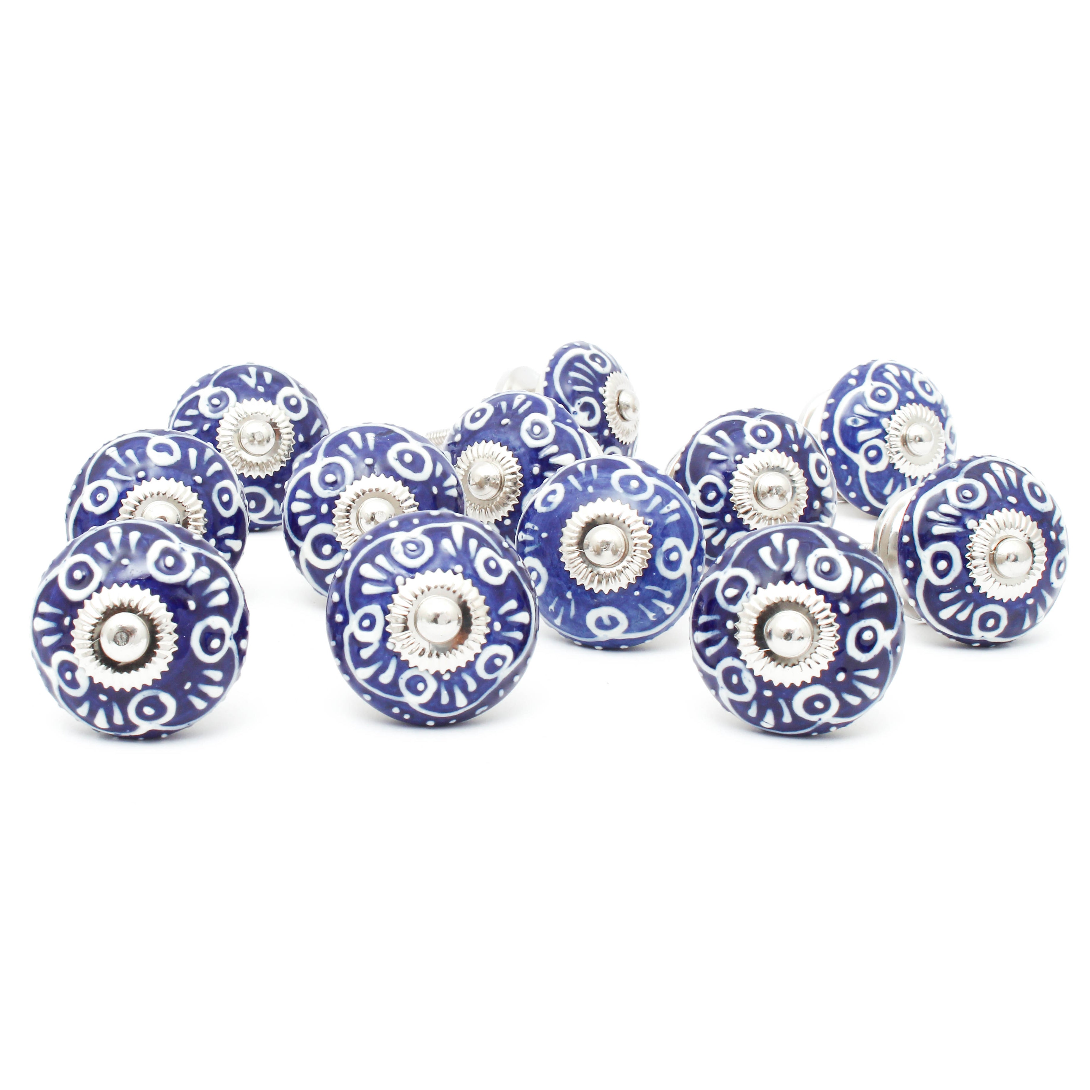 Violet Flower Ceramic Knob - Set Of 6 freeshipping - Decokrafts Store