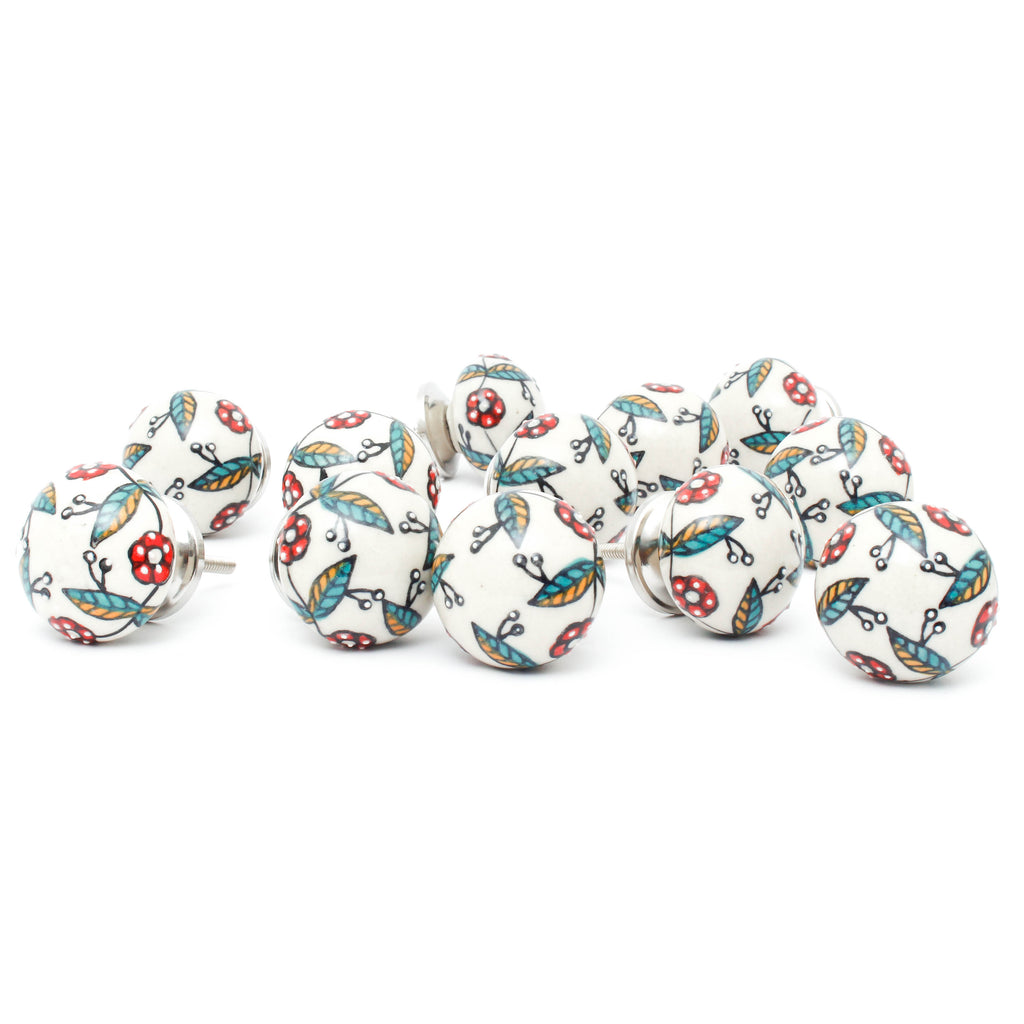 Snay Flower Ceramic Knob - Set Of 6 freeshipping - Decokrafts Store