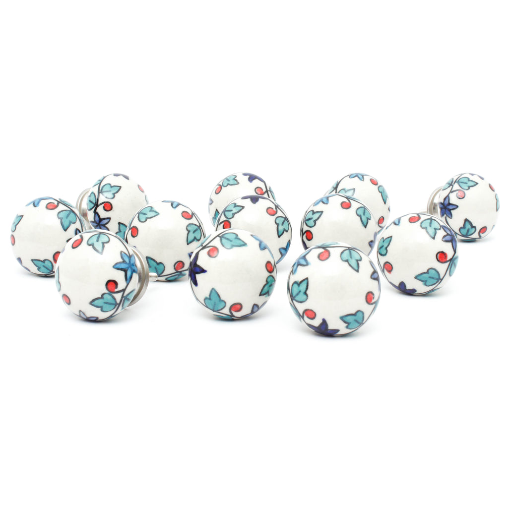 Flower Creep Ceramic Knob - Set Of 6 freeshipping - Decokrafts Store