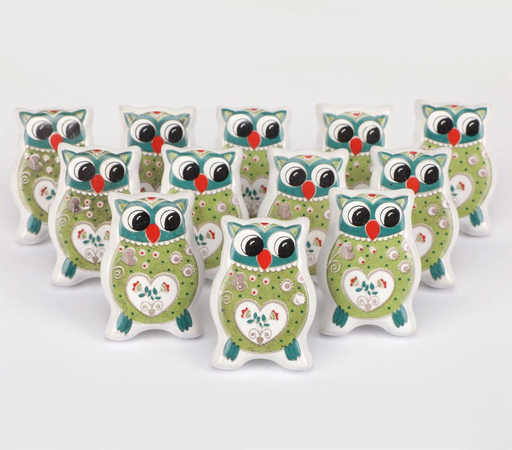 Quirky Owl Ceramic Knob - Set Of 6 freeshipping - Decokrafts Store