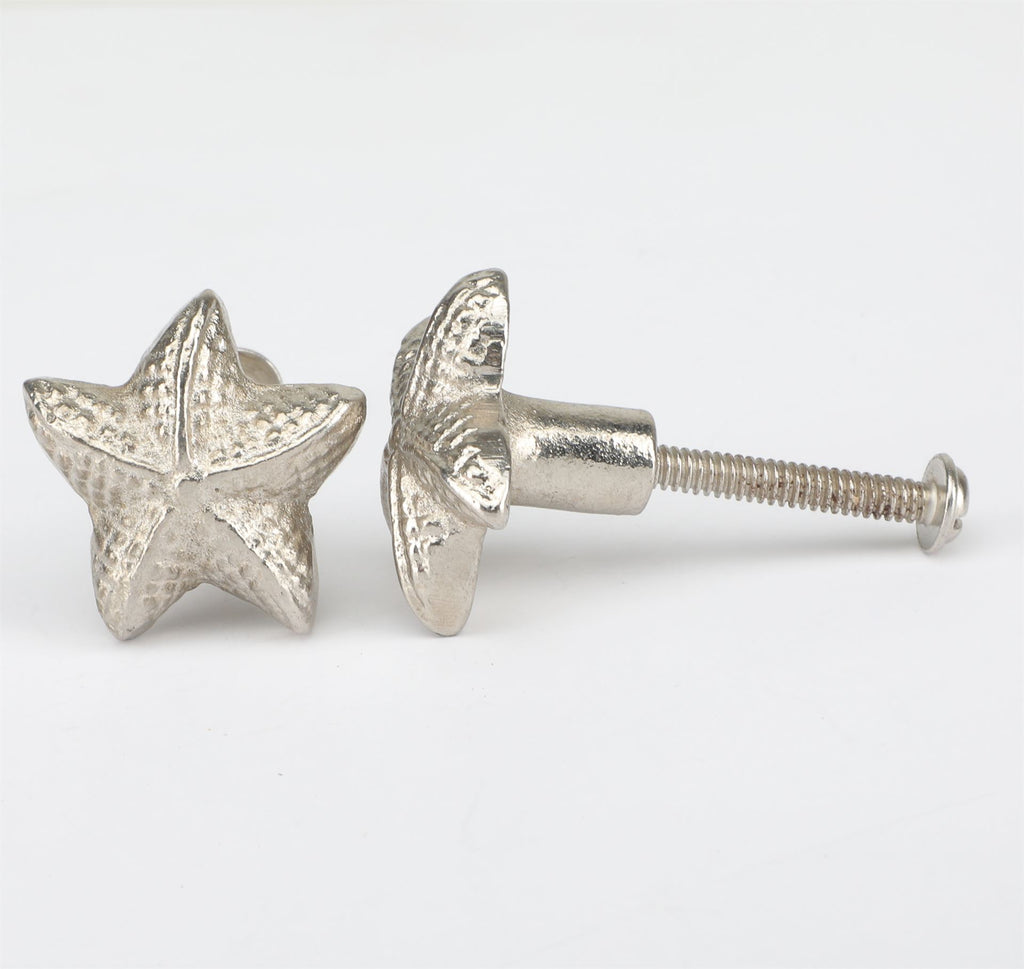 Silver Starfish Metal Knob - Set Of 6 freeshipping - Decokrafts Store