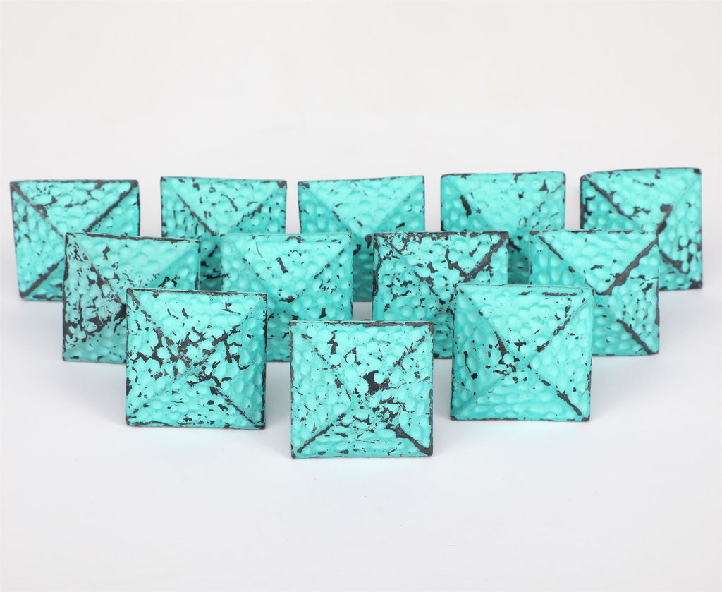 Cyan Pyramids Ceramic Knob - Set Of 6 freeshipping - Decokrafts Store