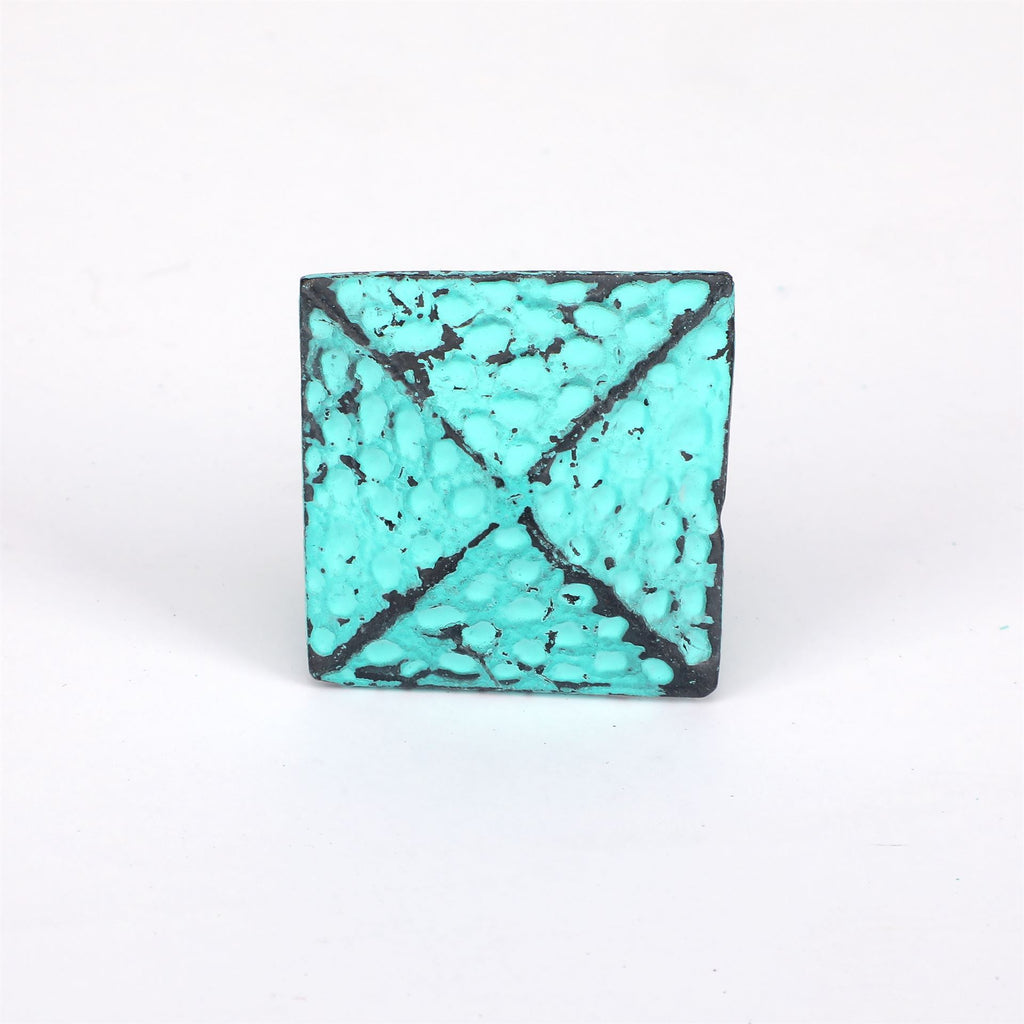 Cyan Pyramids Ceramic Knob - Set Of 6 freeshipping - Decokrafts Store