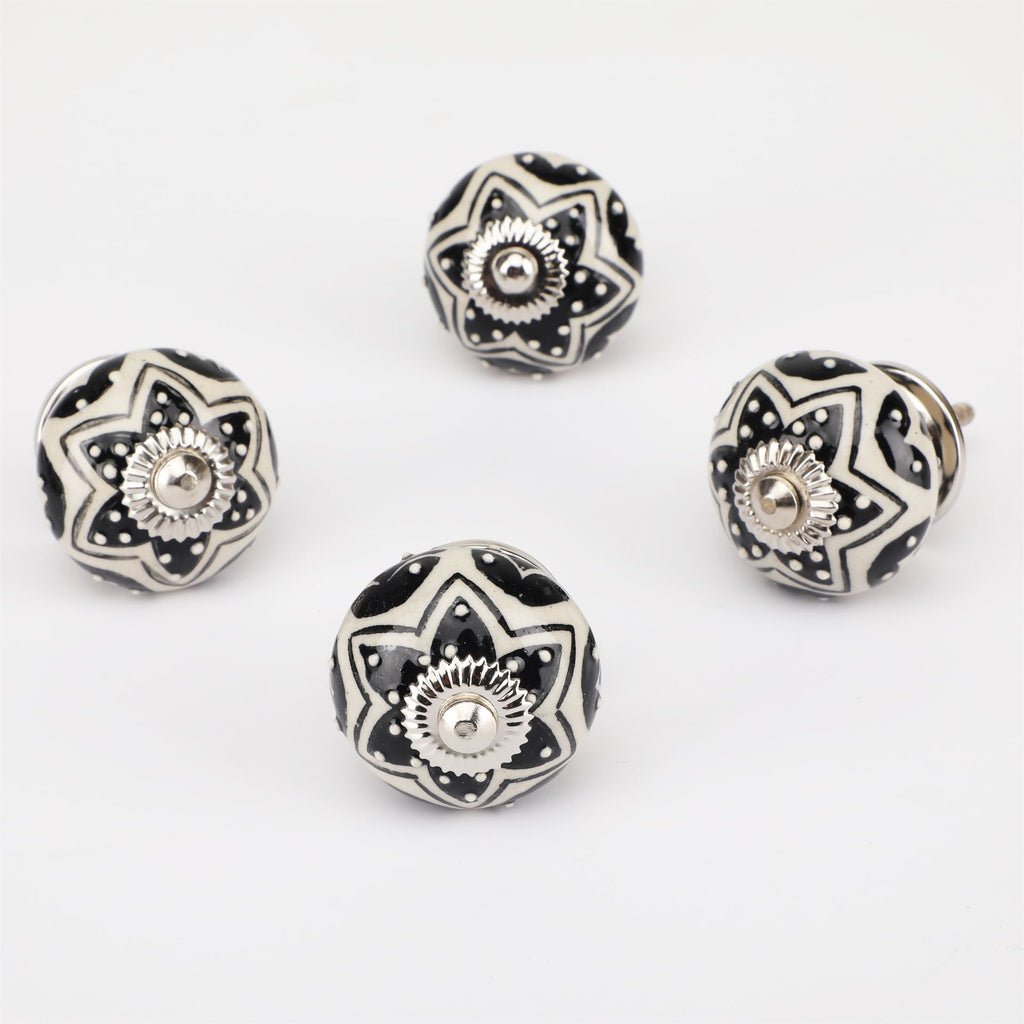 Star Leaf Ceramic Knob - Set Of 6 freeshipping - Decokrafts Store