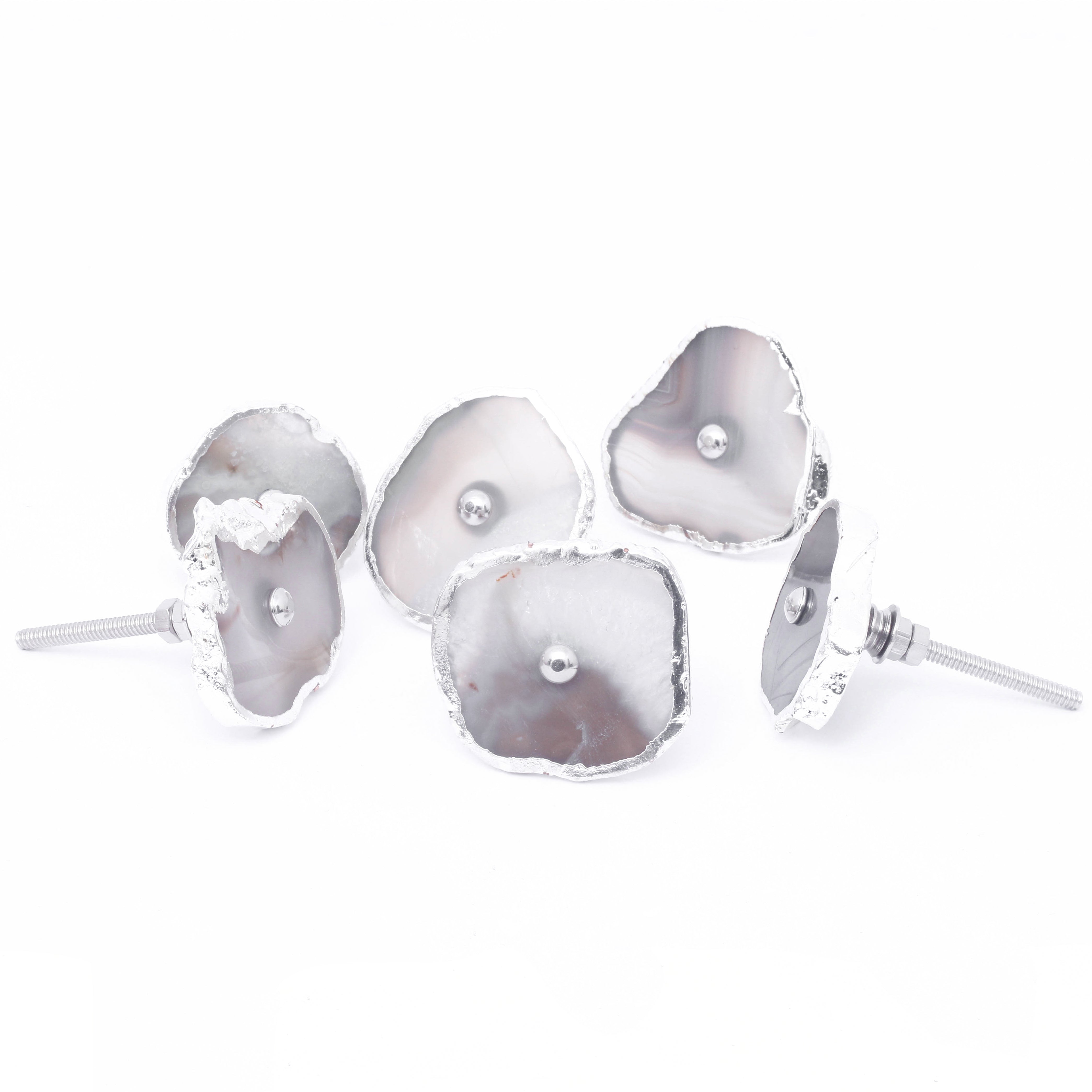 Silver Shadow Agate Knob - Set Of 6 freeshipping - Decokrafts Store