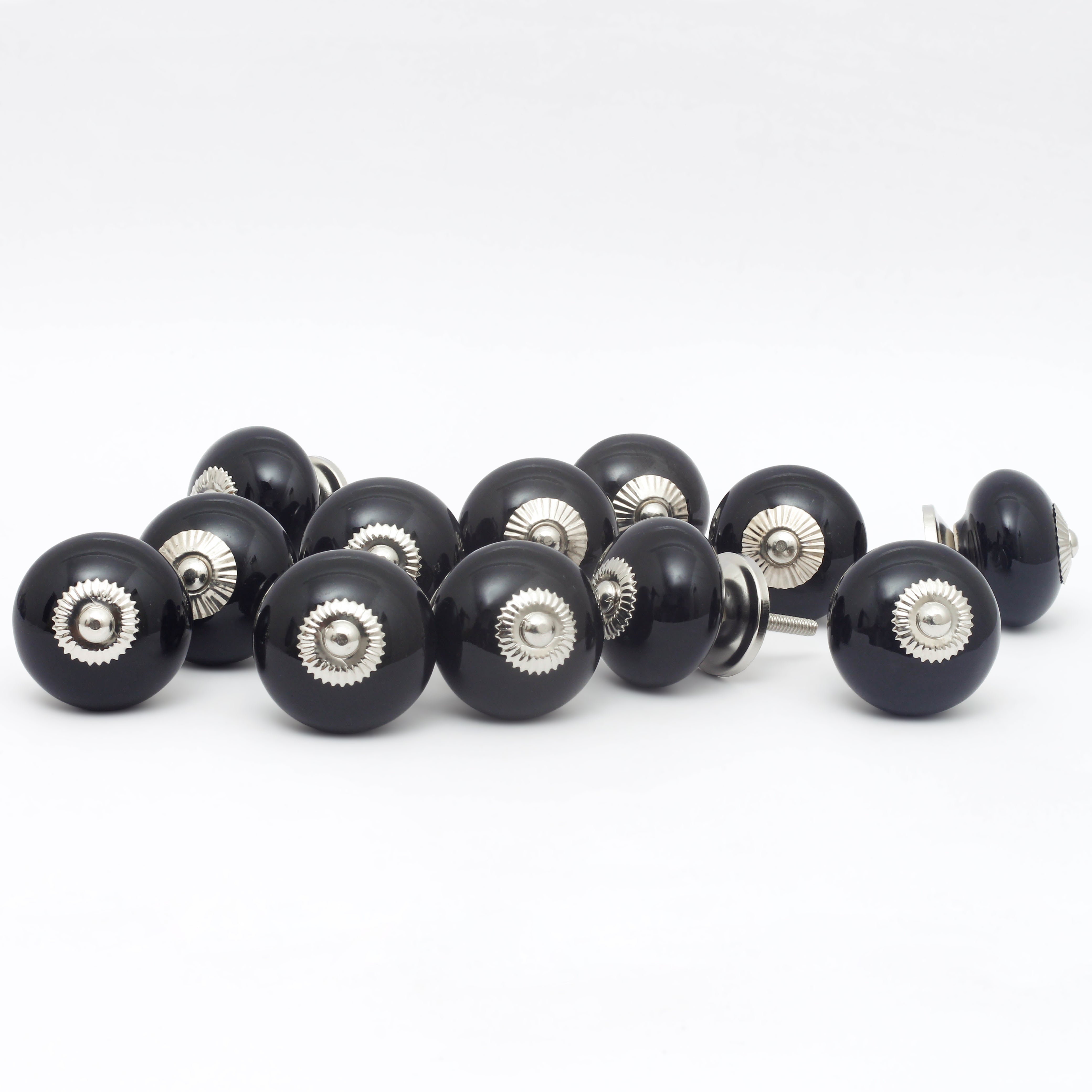 Black Tomatoes Ceramic Knob - Set Of 6 freeshipping - Decokrafts Store