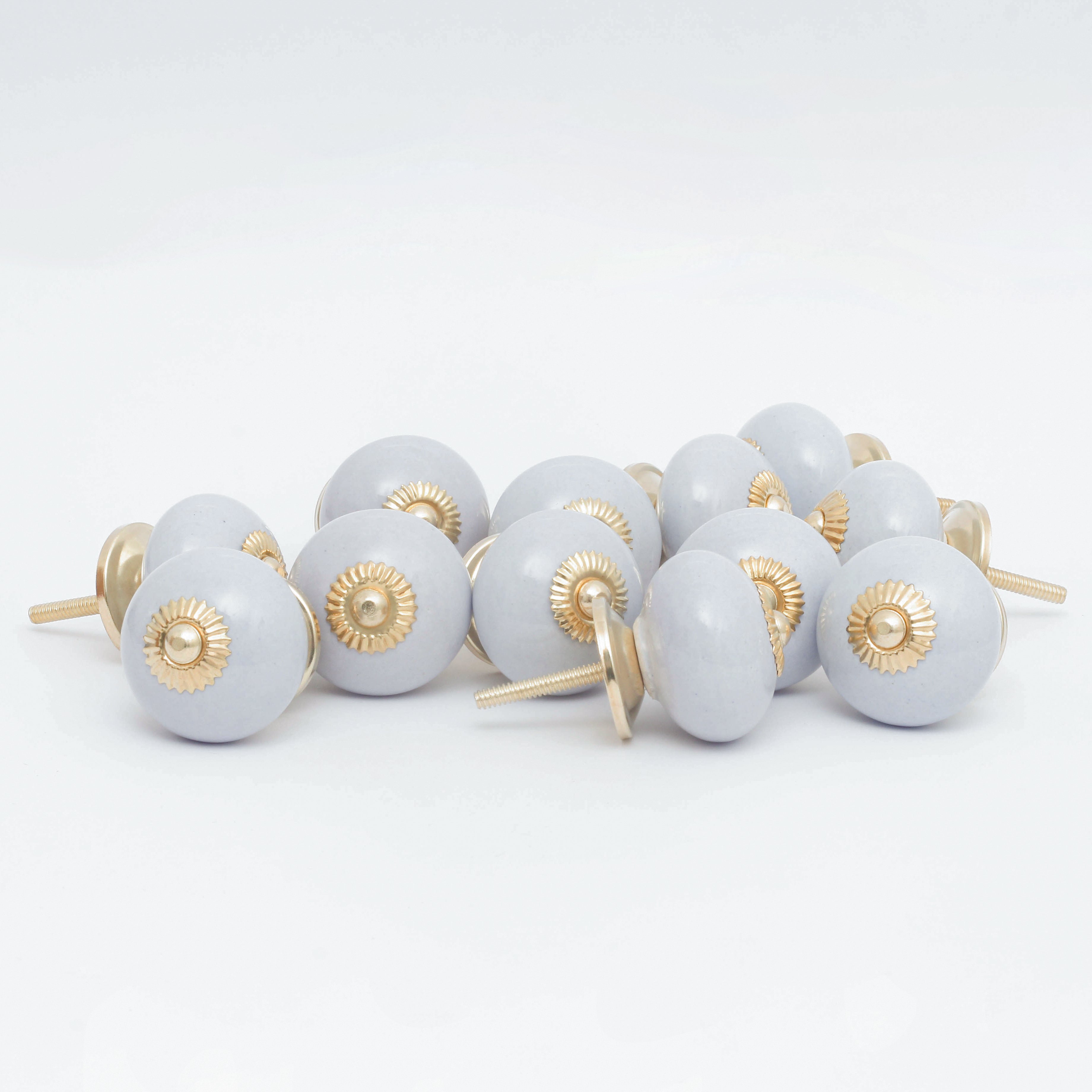 Grey Tomato Ceramic Knobs - Set Of 6 freeshipping - Decokrafts Store