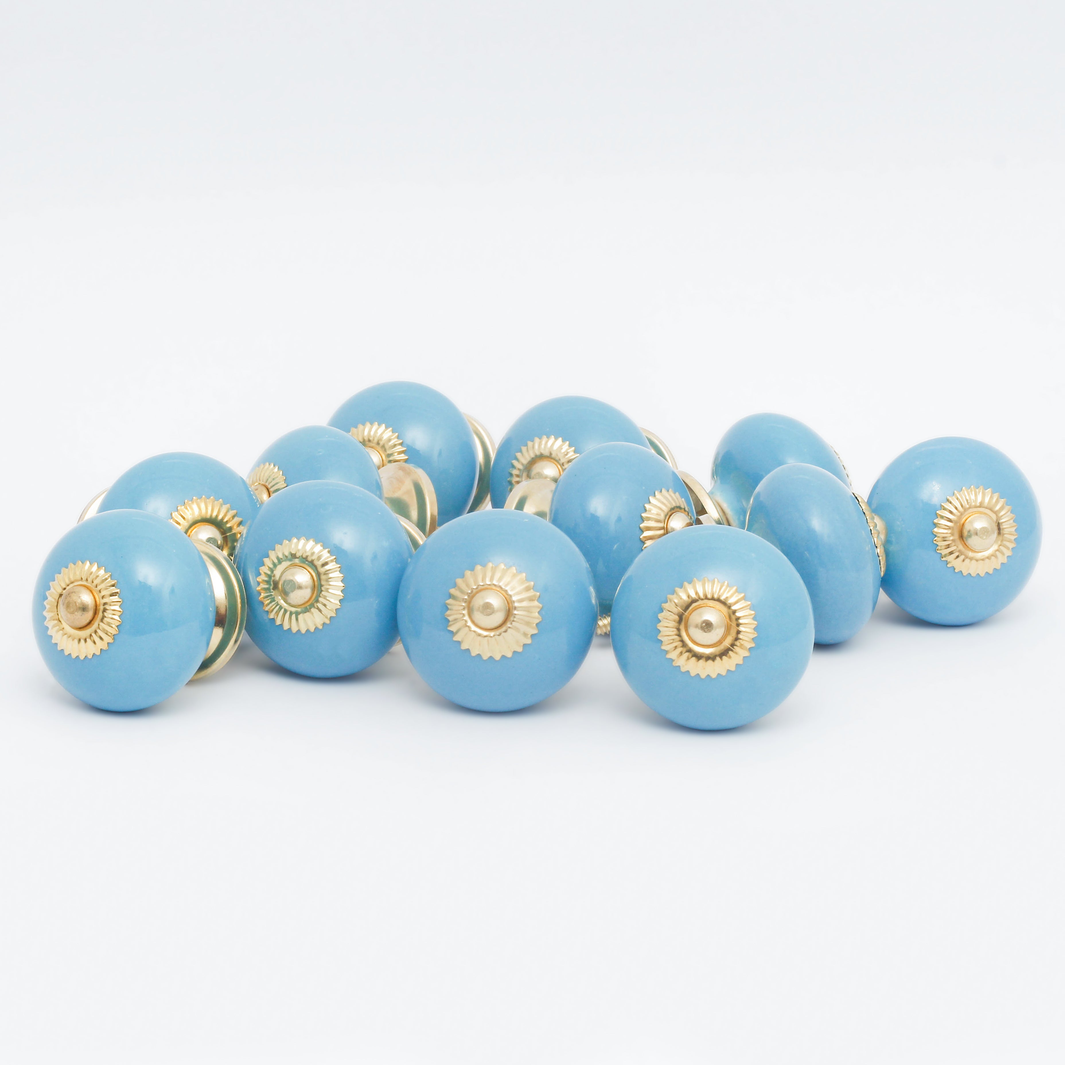 Sky Blue Tomatoes Ceramic Knob - Set Of 6 freeshipping - Decokrafts Store