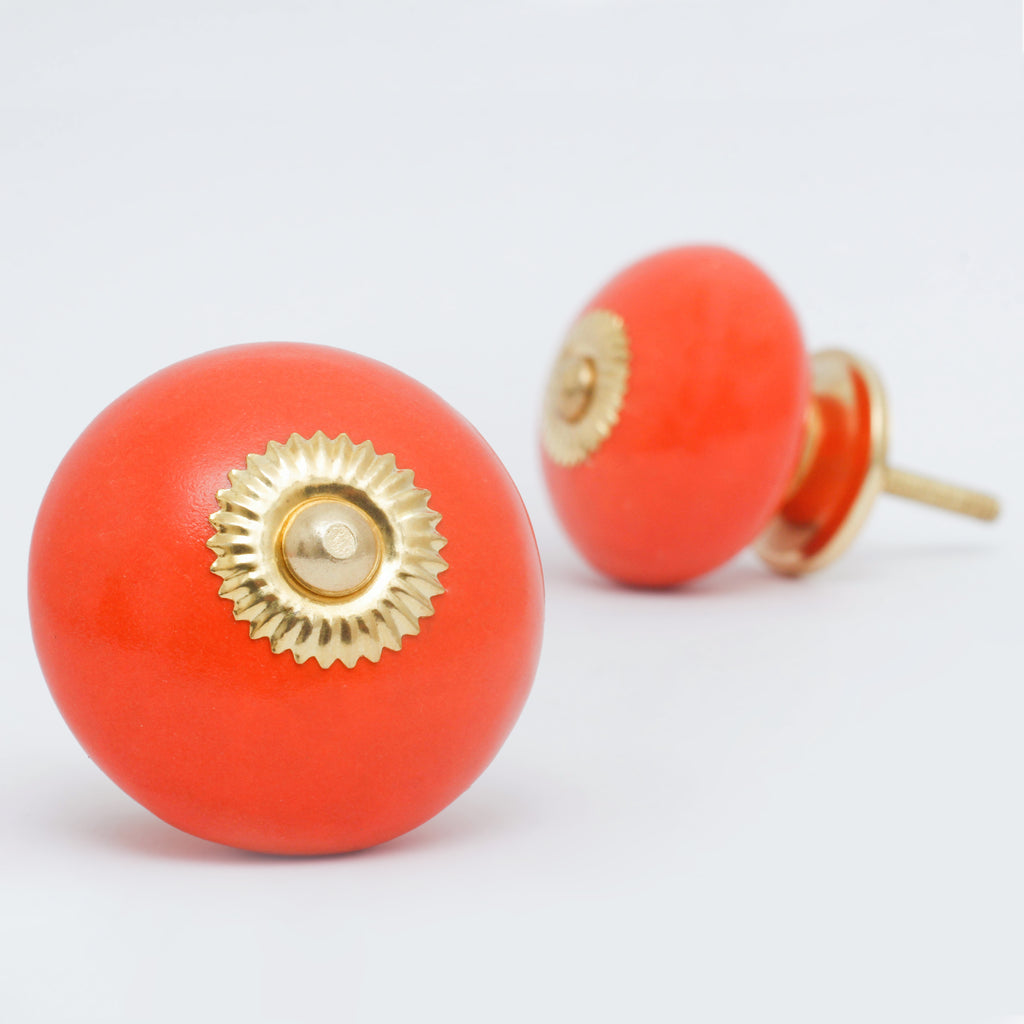 Orange Tomatoes Ceramic Knobs - Set Of 6 freeshipping - Decokrafts Store