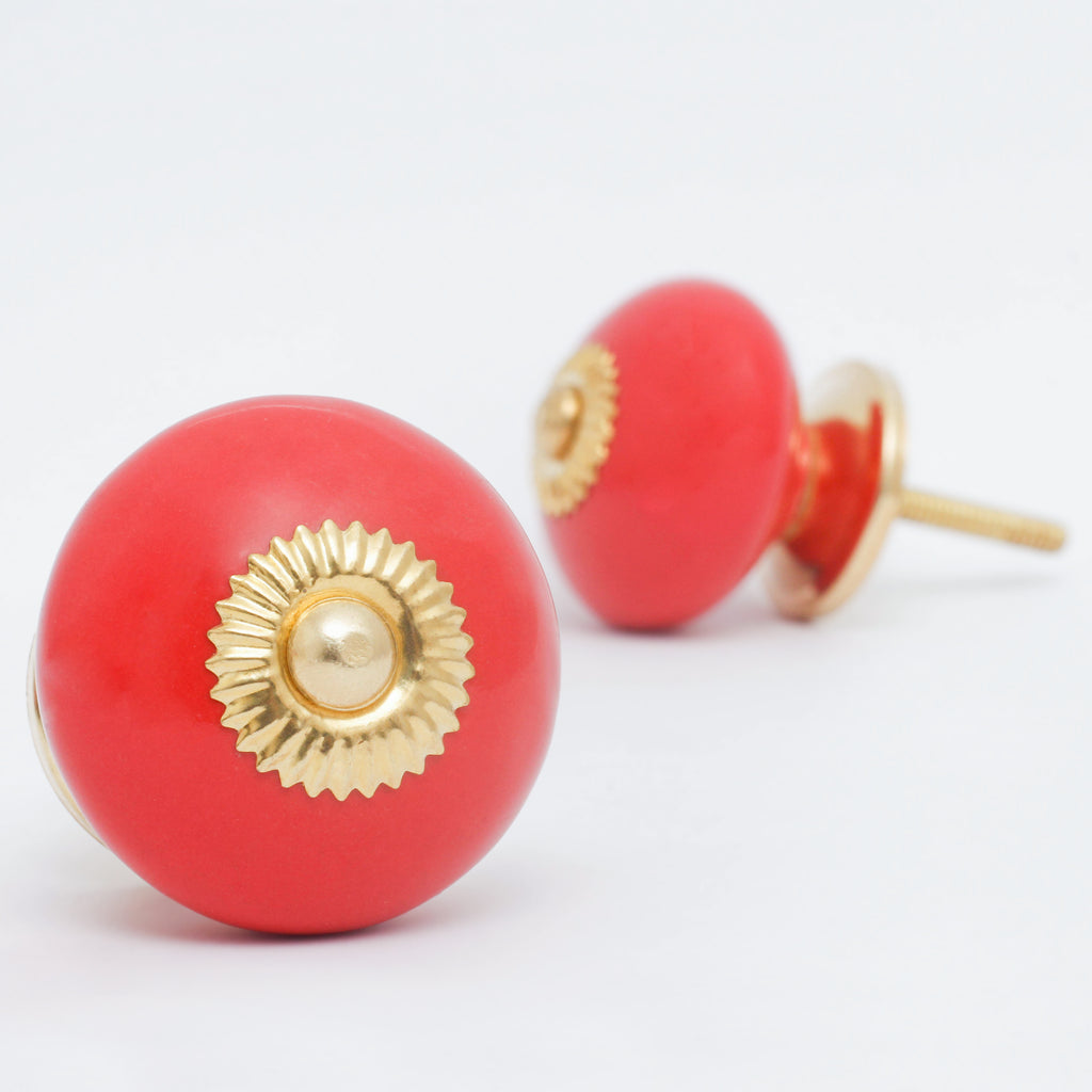 Red Tomatoes Ceramic Knobs - Set Of 6 freeshipping - Decokrafts Store