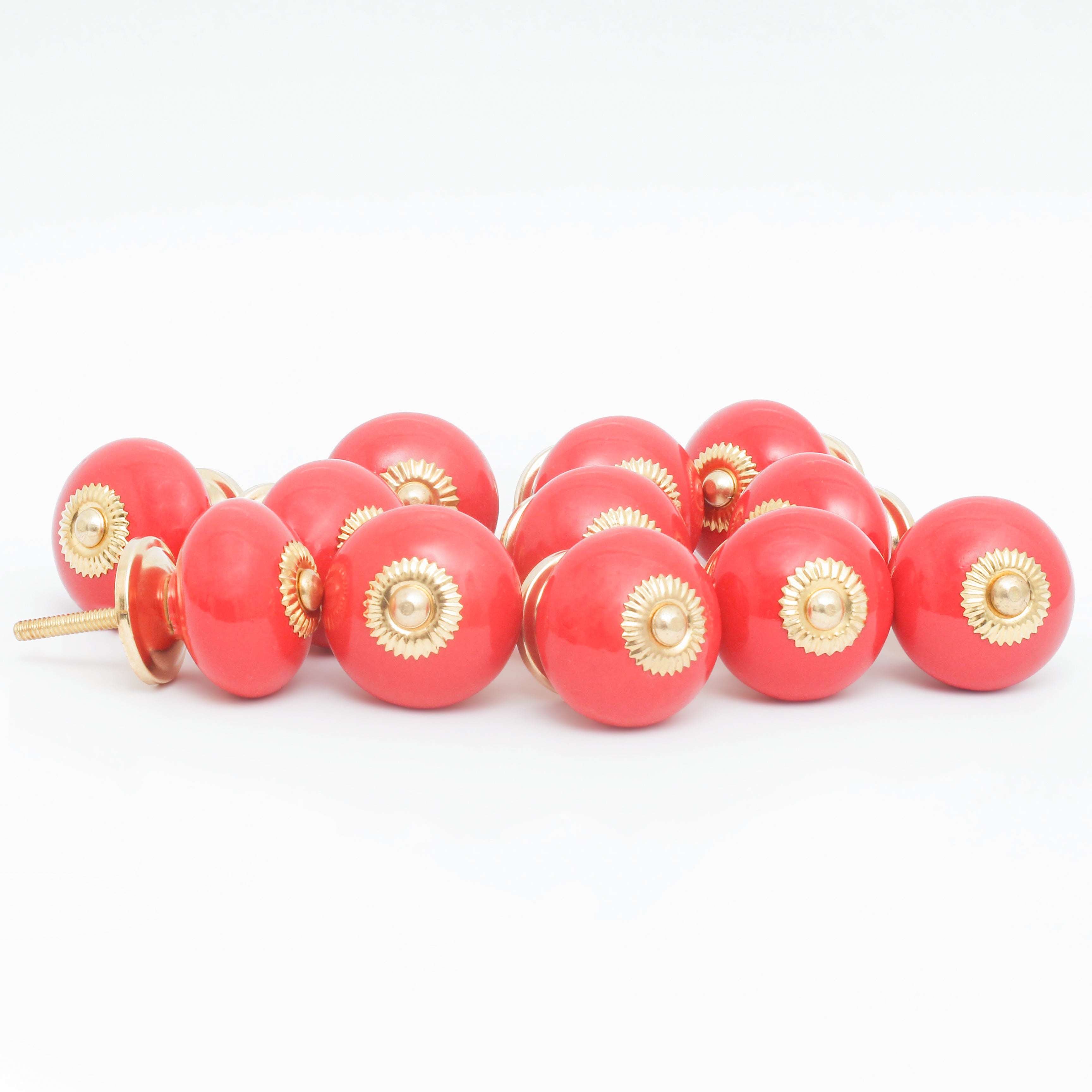 Red Tomatoes Ceramic Knobs - Set Of 6 freeshipping - Decokrafts Store