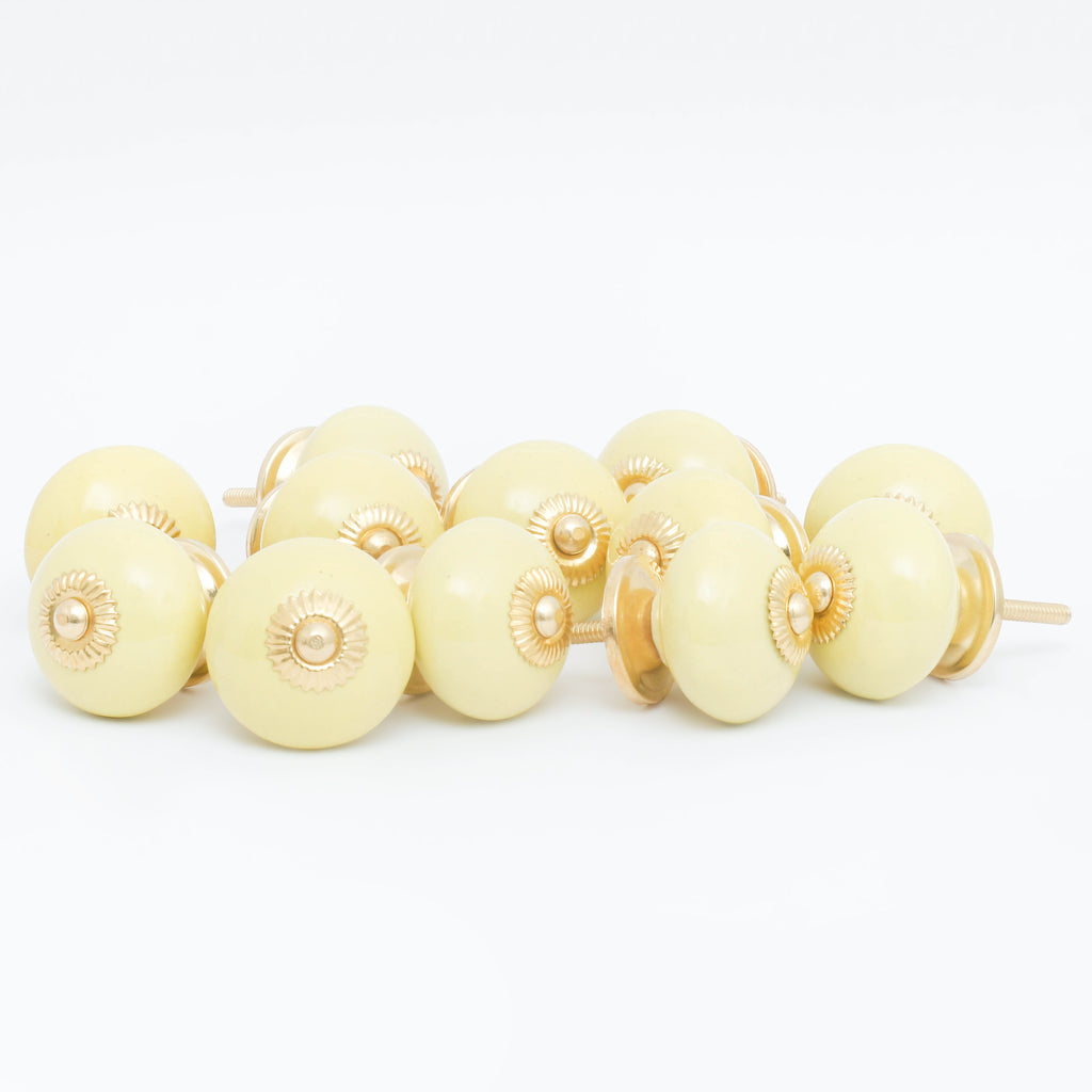 Off Yellow Tomatoes Ceramic Knobs - Set Of 6 freeshipping - Decokrafts Store