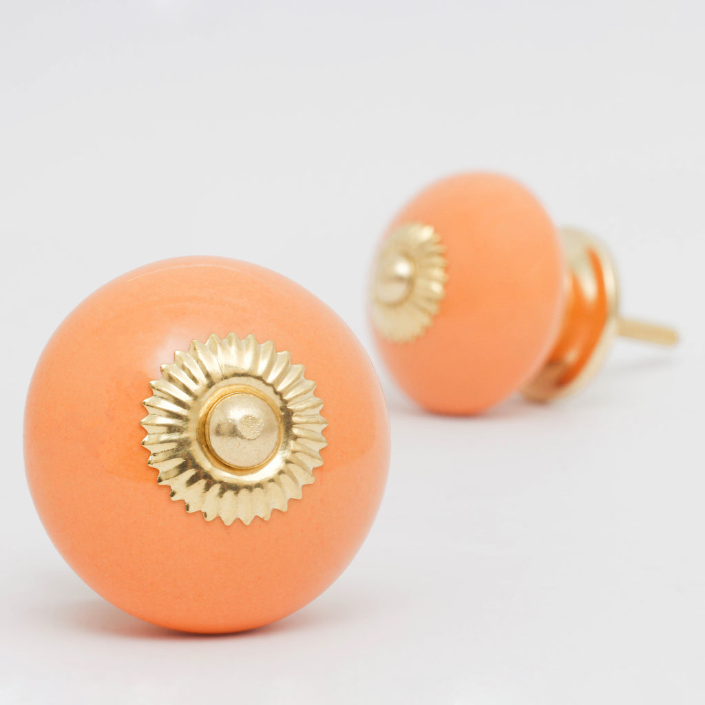 Off Orange Tomatoes Ceramic Knobs - Set Of 6 freeshipping - Decokrafts Store