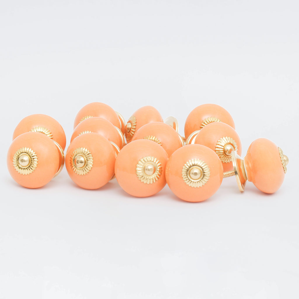 Off Orange Tomatoes Ceramic Knobs - Set Of 6 freeshipping - Decokrafts Store