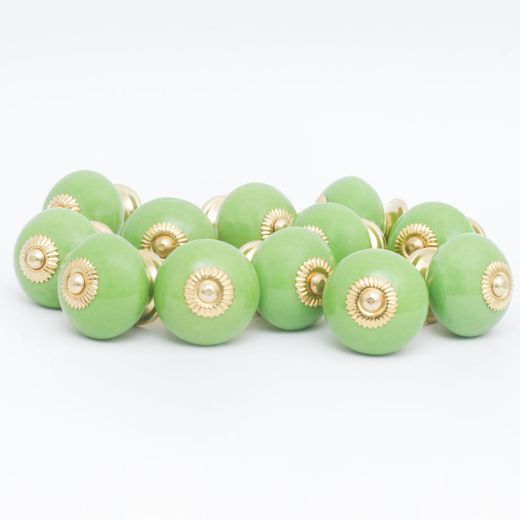 Off Green Tomatoes Ceramic Knobs - Set Of 6 freeshipping - Decokrafts Store