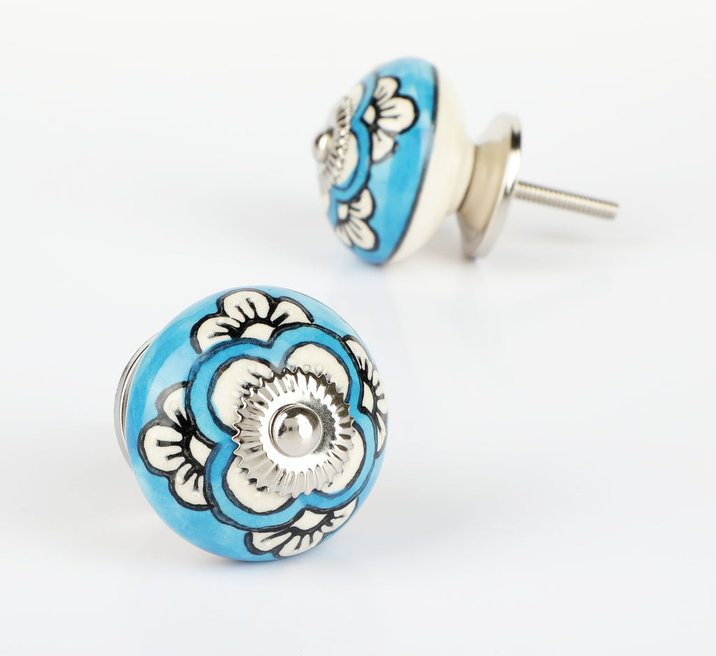 Bluflower Ceramic Knobs - Set Of 6 freeshipping - Decokrafts Store