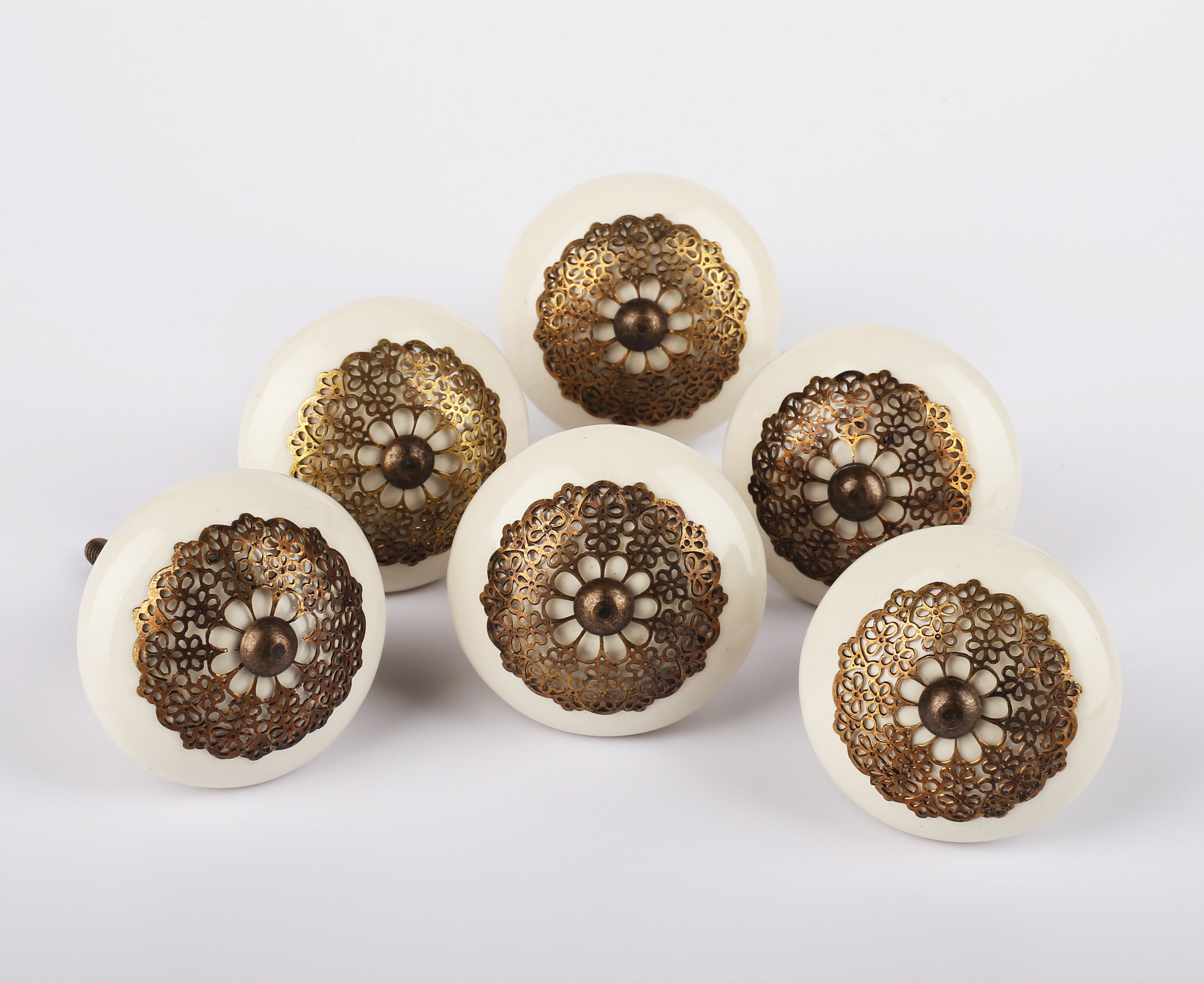 Whitegree Ceramic Knobs - Set Of 6 freeshipping - Decokrafts Store