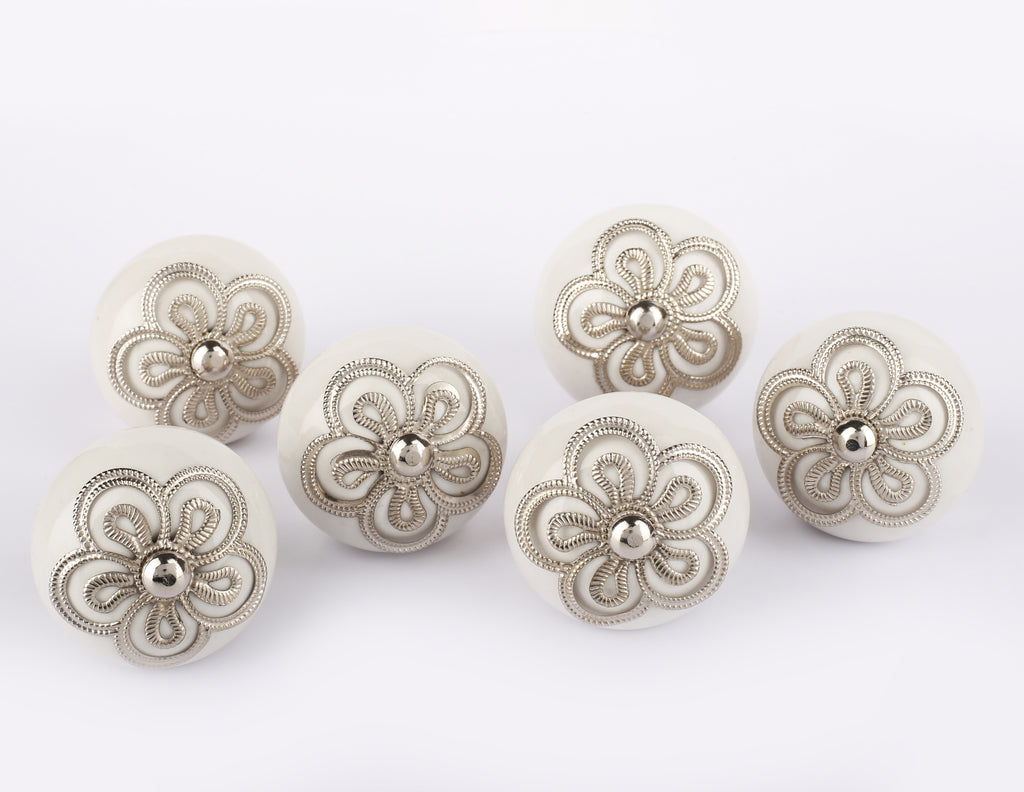 Steelflower Ceramic Knobs - Set Of 6 freeshipping - Decokrafts Store