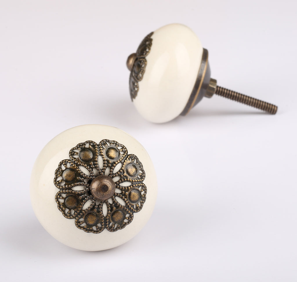 Whiteflogree Ceramic Knobs - Set Of 6 freeshipping - Decokrafts Store