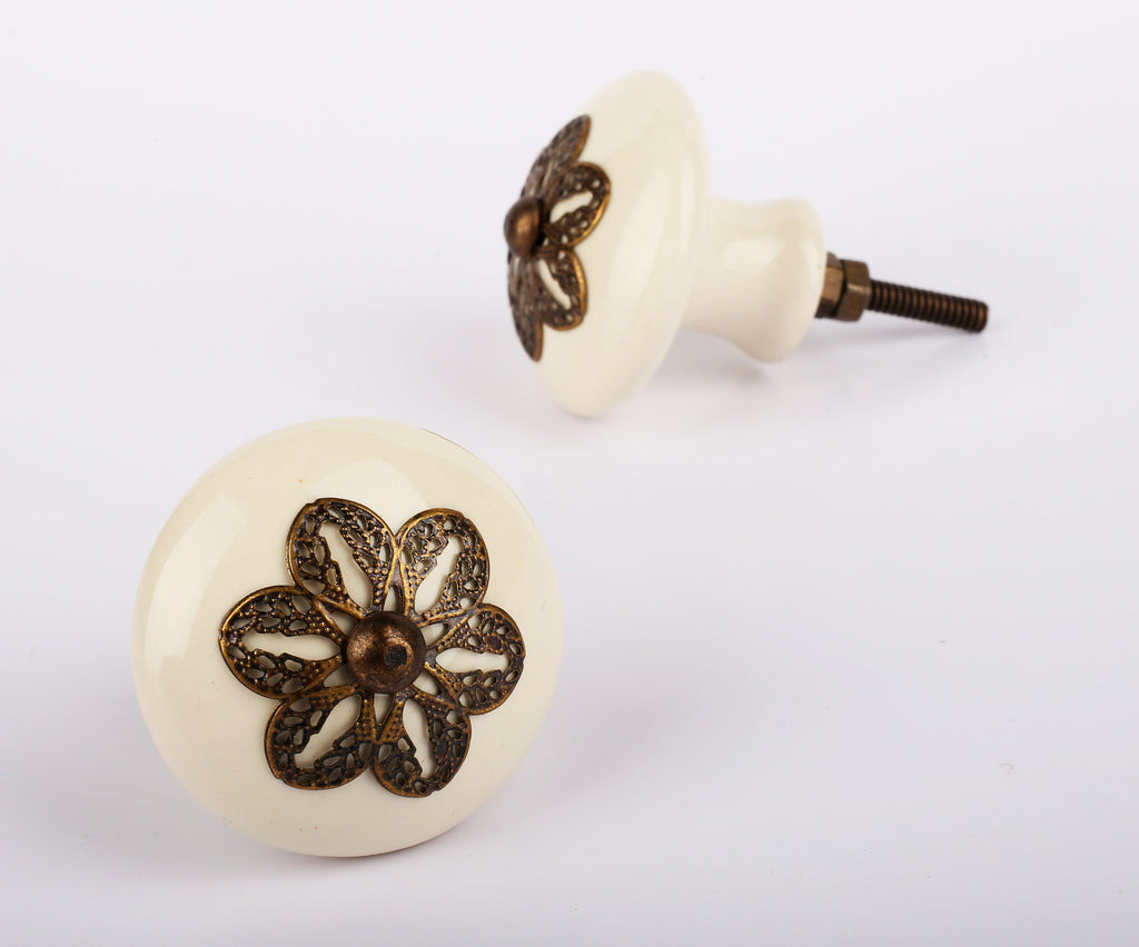 Miniflower Ceramic Knobs - Set Of 6 freeshipping - Decokrafts Store