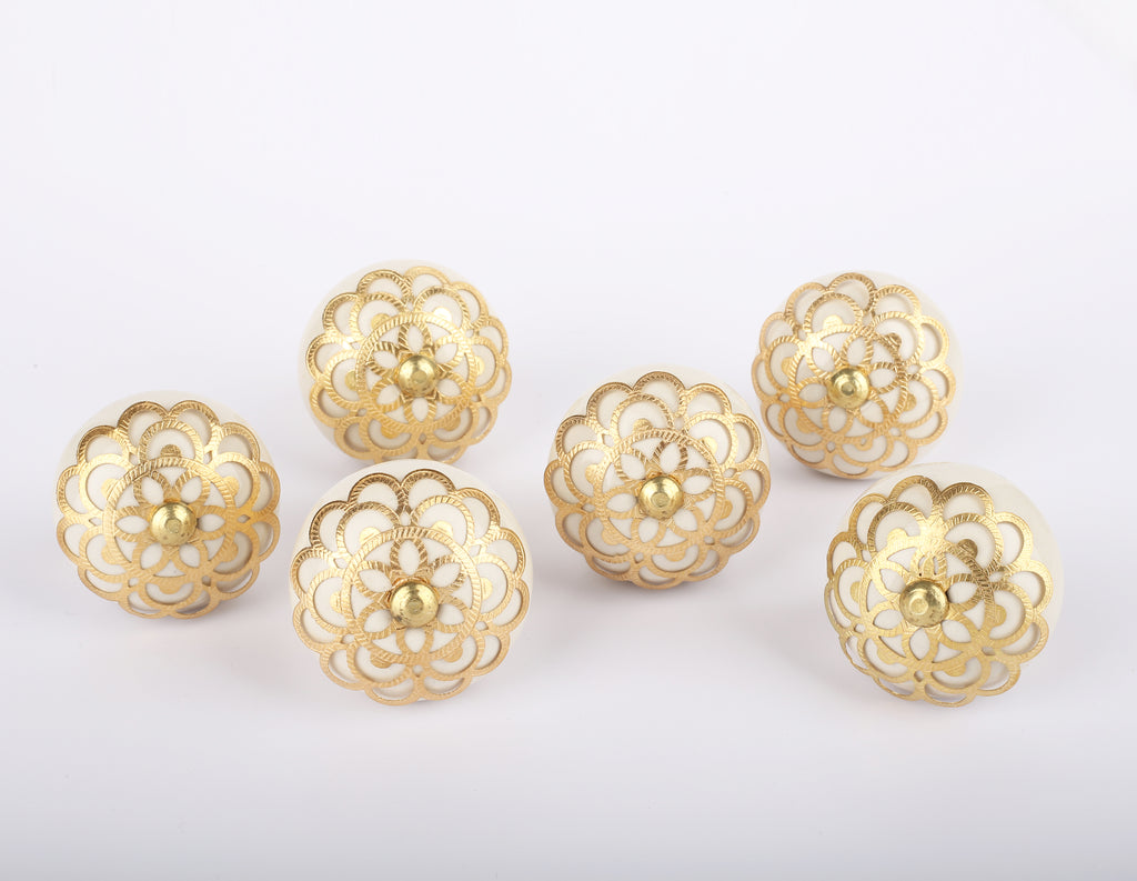 Goldomse Ceramic Knobs - Set Of 6 freeshipping - Decokrafts Store