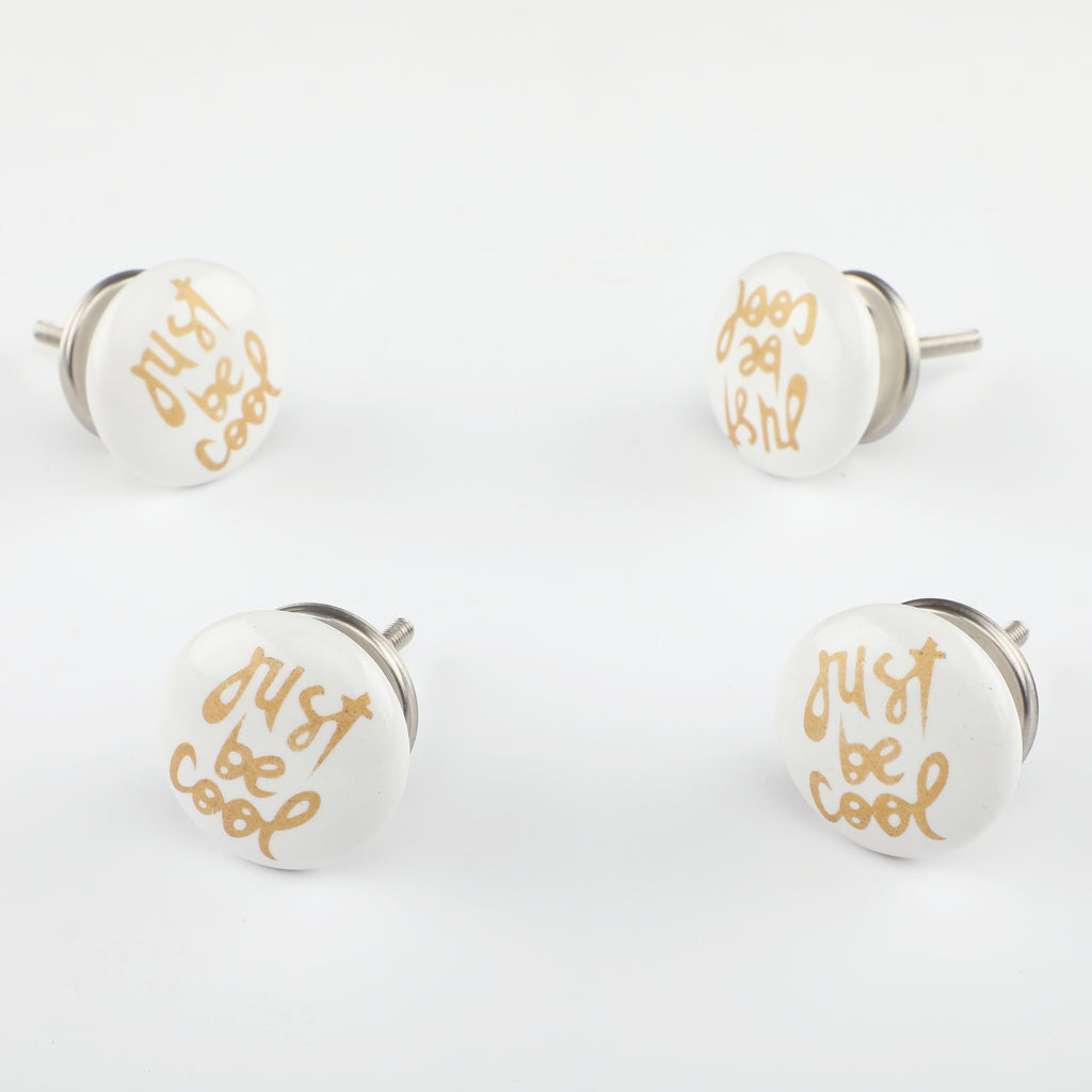 Just Be Cool Ceramic Knob - Set Of 6 freeshipping - Decokrafts Store