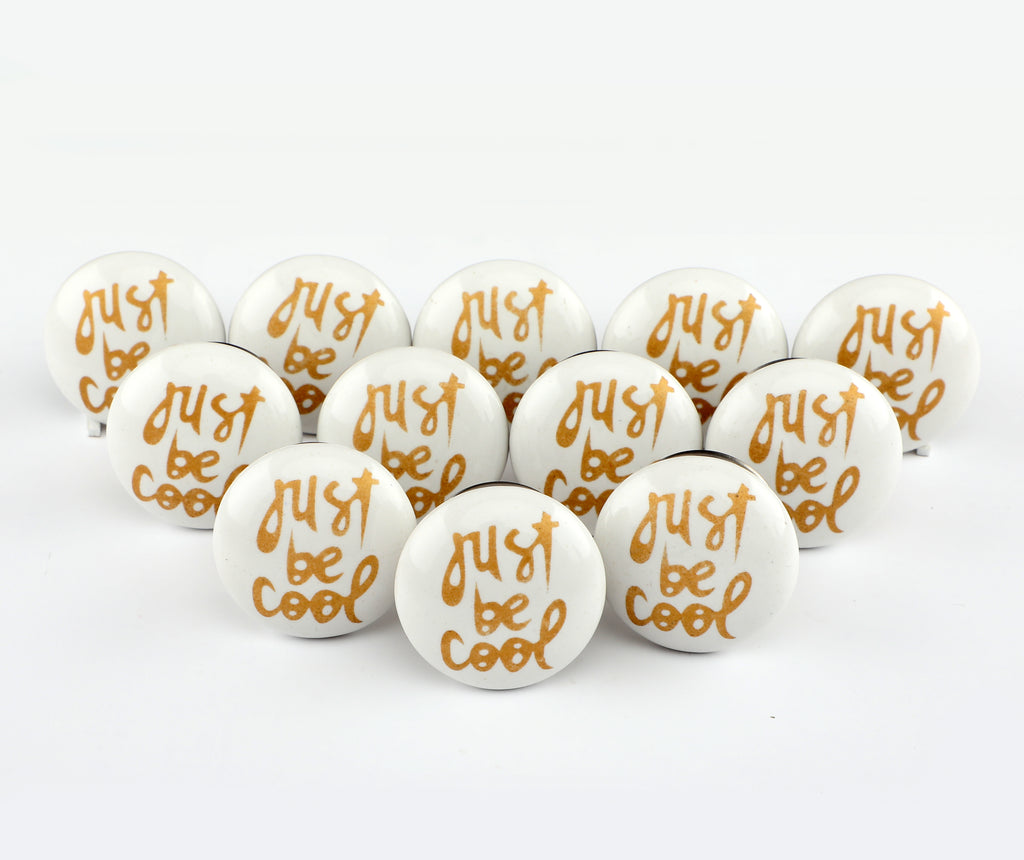 Just Be Cool Ceramic Knob - Set Of 6 freeshipping - Decokrafts Store