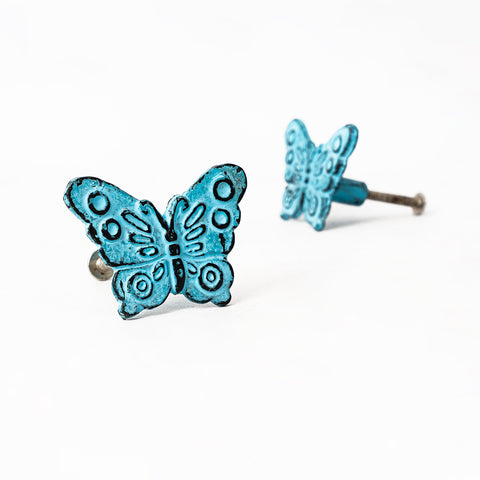 Ripper Blue Butterfly Metals Knob - Set Of 6 freeshipping - Decokrafts Store