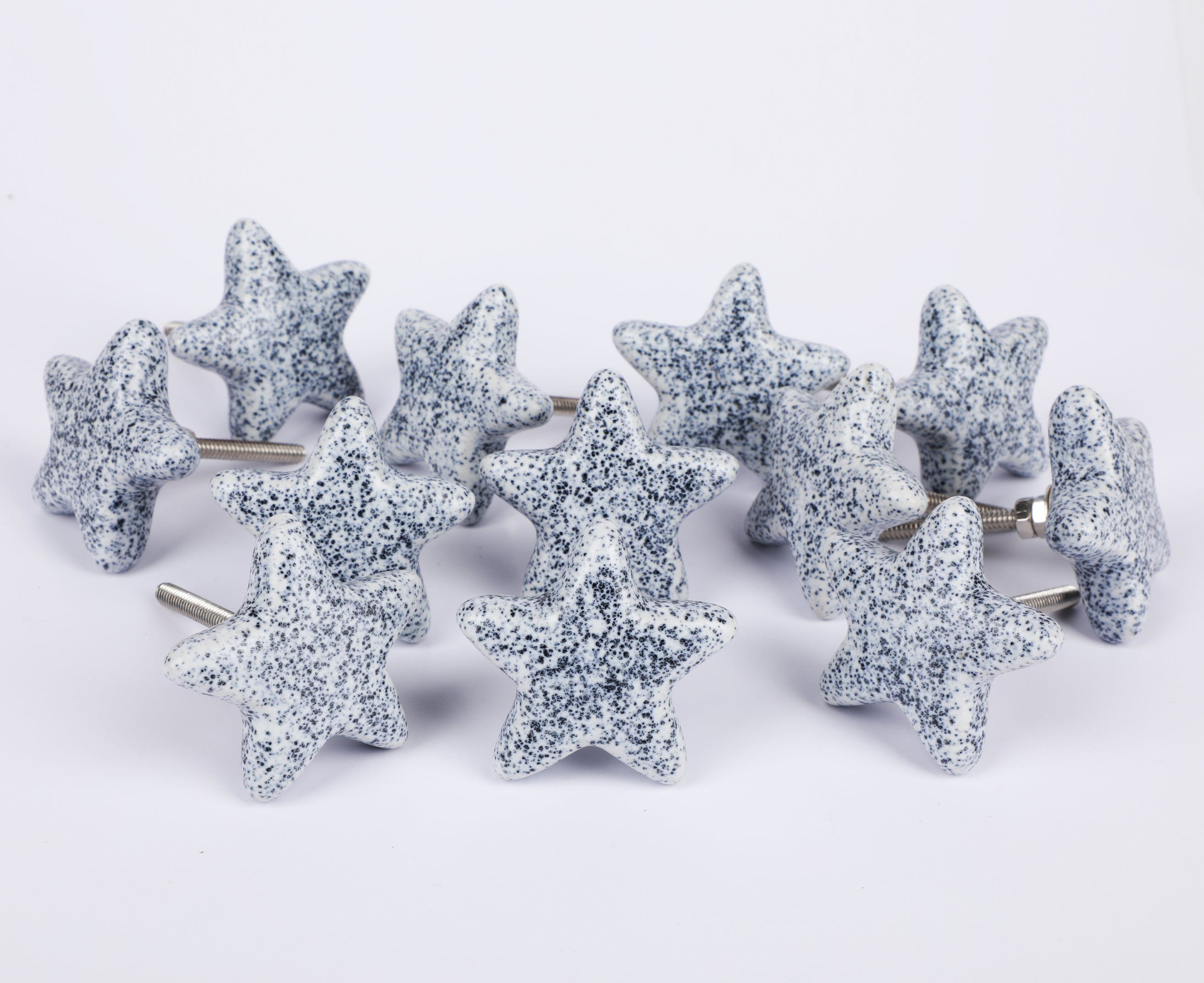 Distress Star Ceramic Knob - Set Of 6 freeshipping - Decokrafts Store