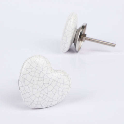 Crackle Heart Ceramic Knob - Set Of 6 freeshipping - Decokrafts Store