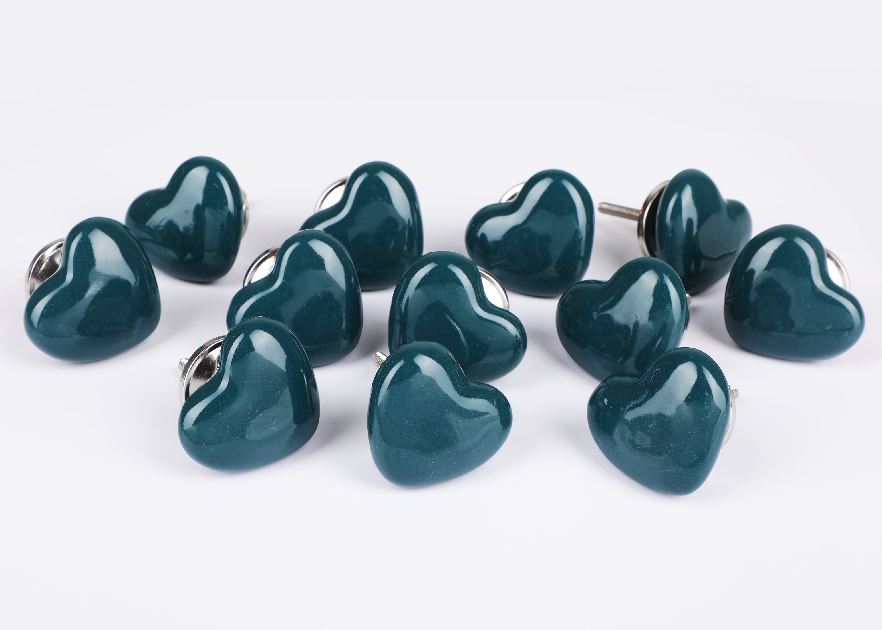 Drak Green Crackle Heart Ceramic Knob - Set Of  6 freeshipping - Decokrafts Store