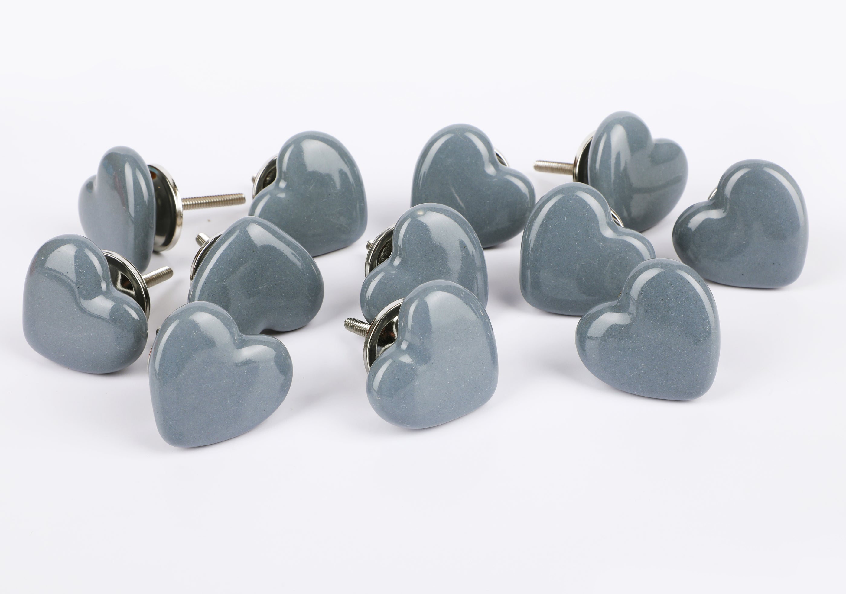 Grey Heart Ceramic Knob - Set Of 6 freeshipping - Decokrafts Store