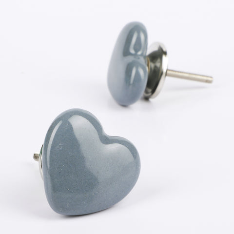 Grey Heart Ceramic Knob - Set Of 6 freeshipping - Decokrafts Store