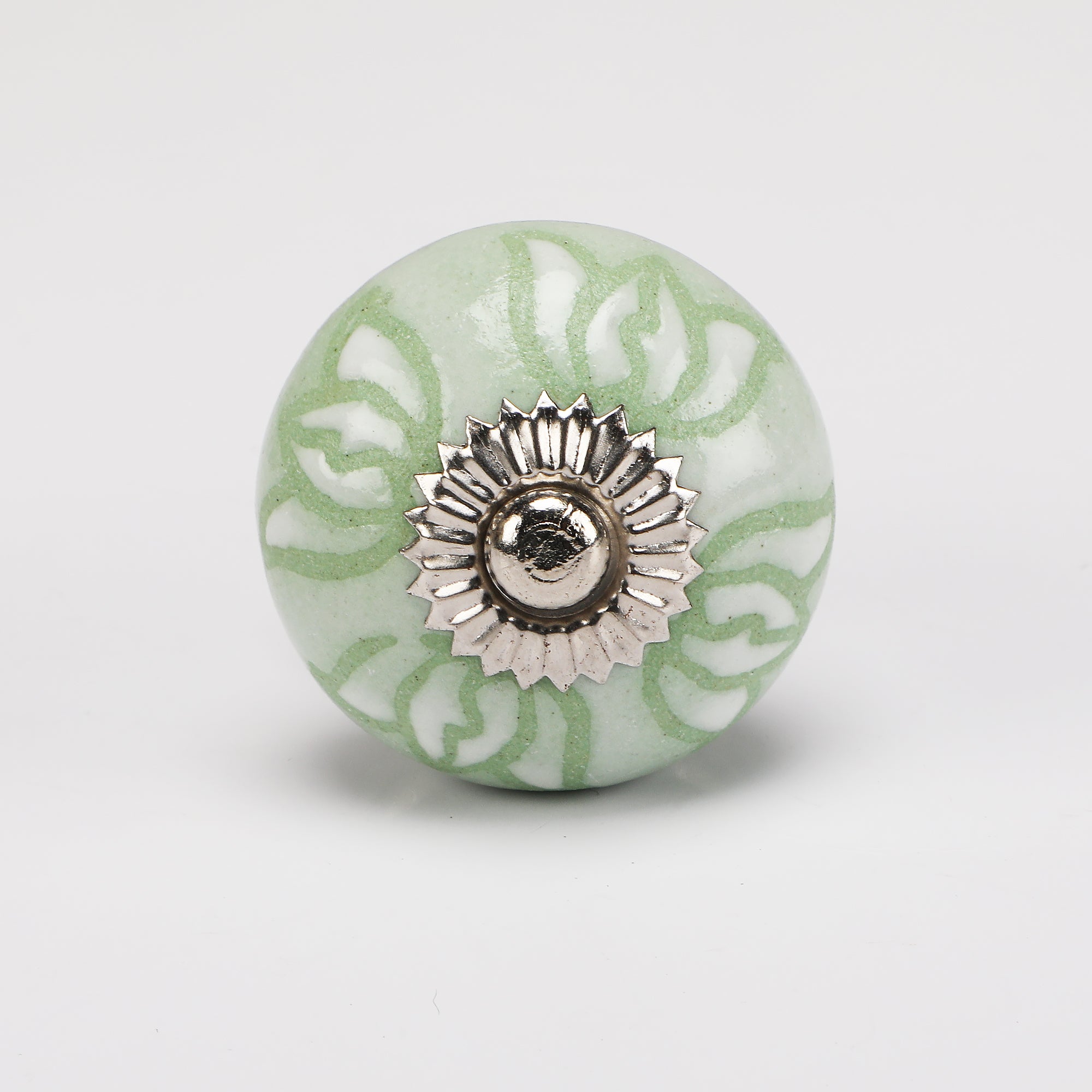 Green Lotus Ceramic Knob - Set Of 6 freeshipping - Decokrafts Store